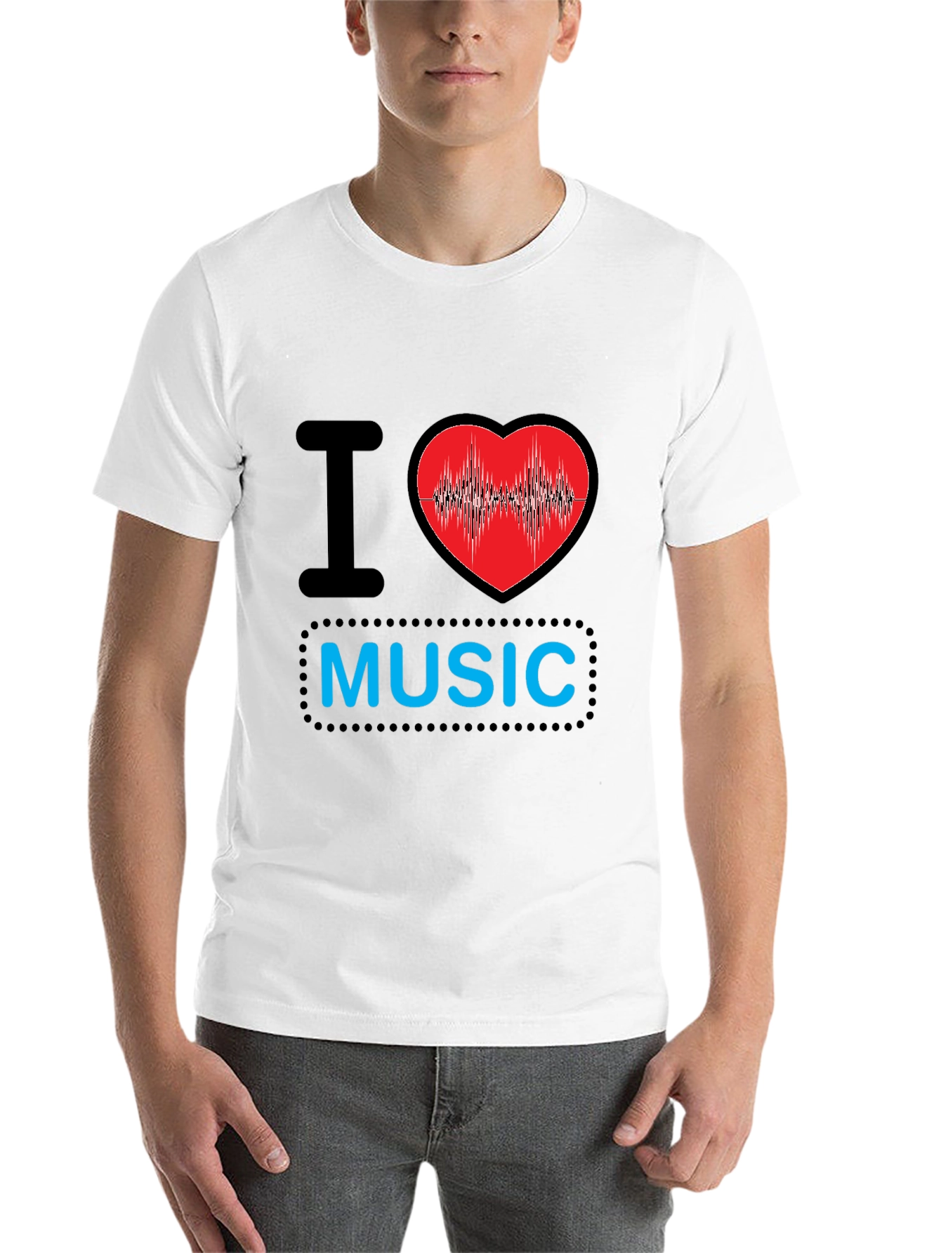 Black I Heart Music Black T-Shirt view 14
