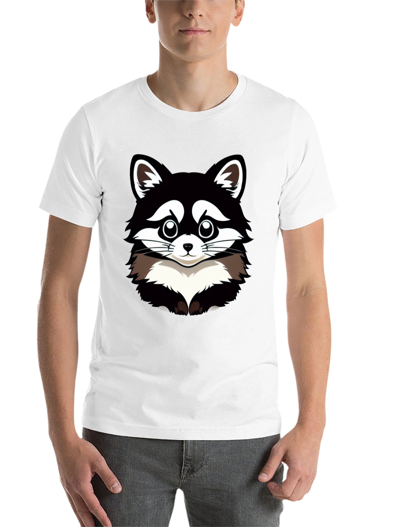 Black Raccoon Graphic T-Shirt - Men's Black Tee view 14