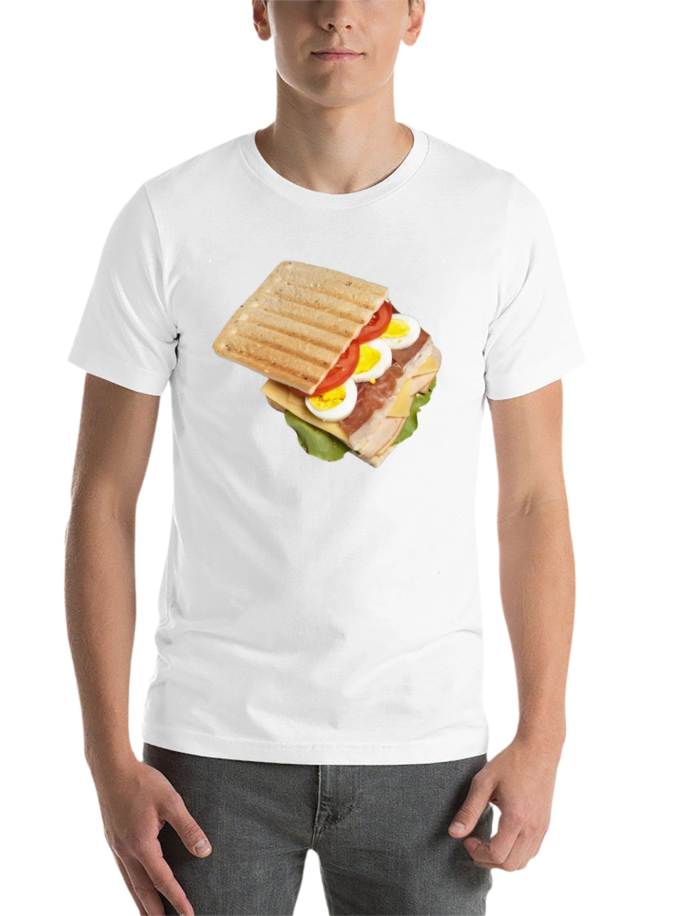 Black Sandwich Graphic Tee - Unique Food T-Shirt view 14
