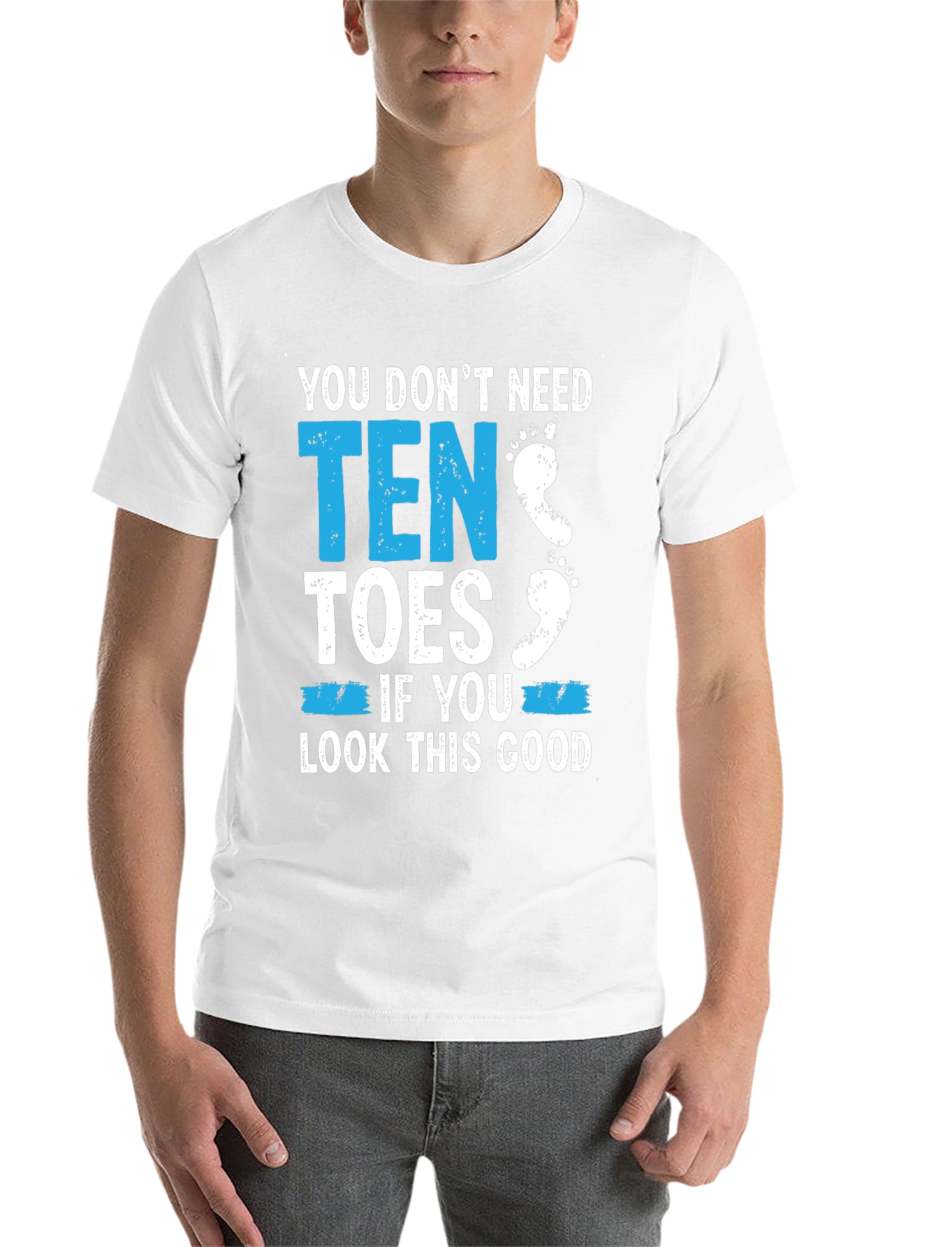 Black Funny Amputee T-Shirt - You Don't Need Ten Toes view 14