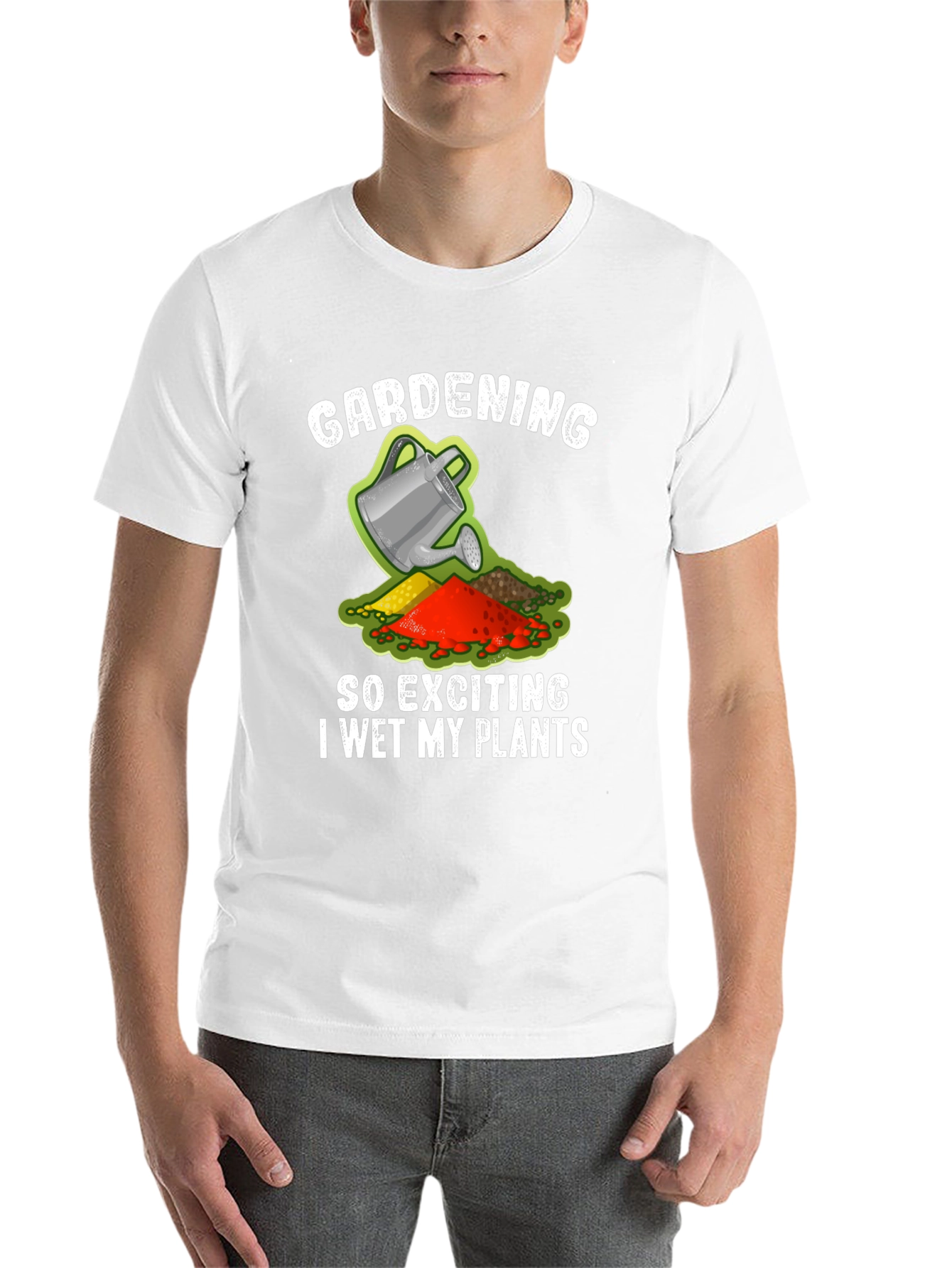 Black Gardening Humor T-Shirt - I Wet My Plants Funny view 14
