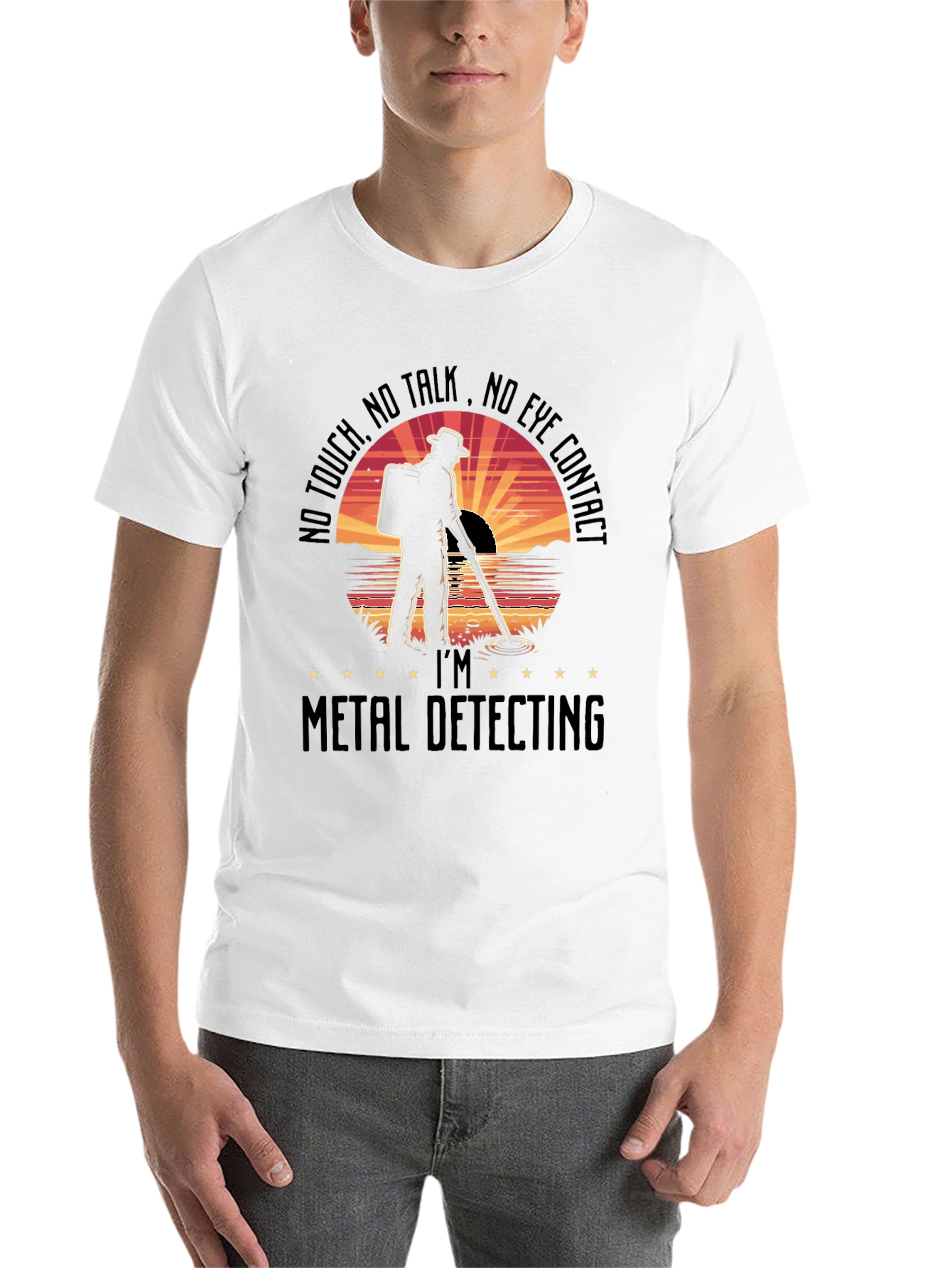 Black Metal Detecting T-Shirt - No Touch, No Talk, No Eye Contact view 14