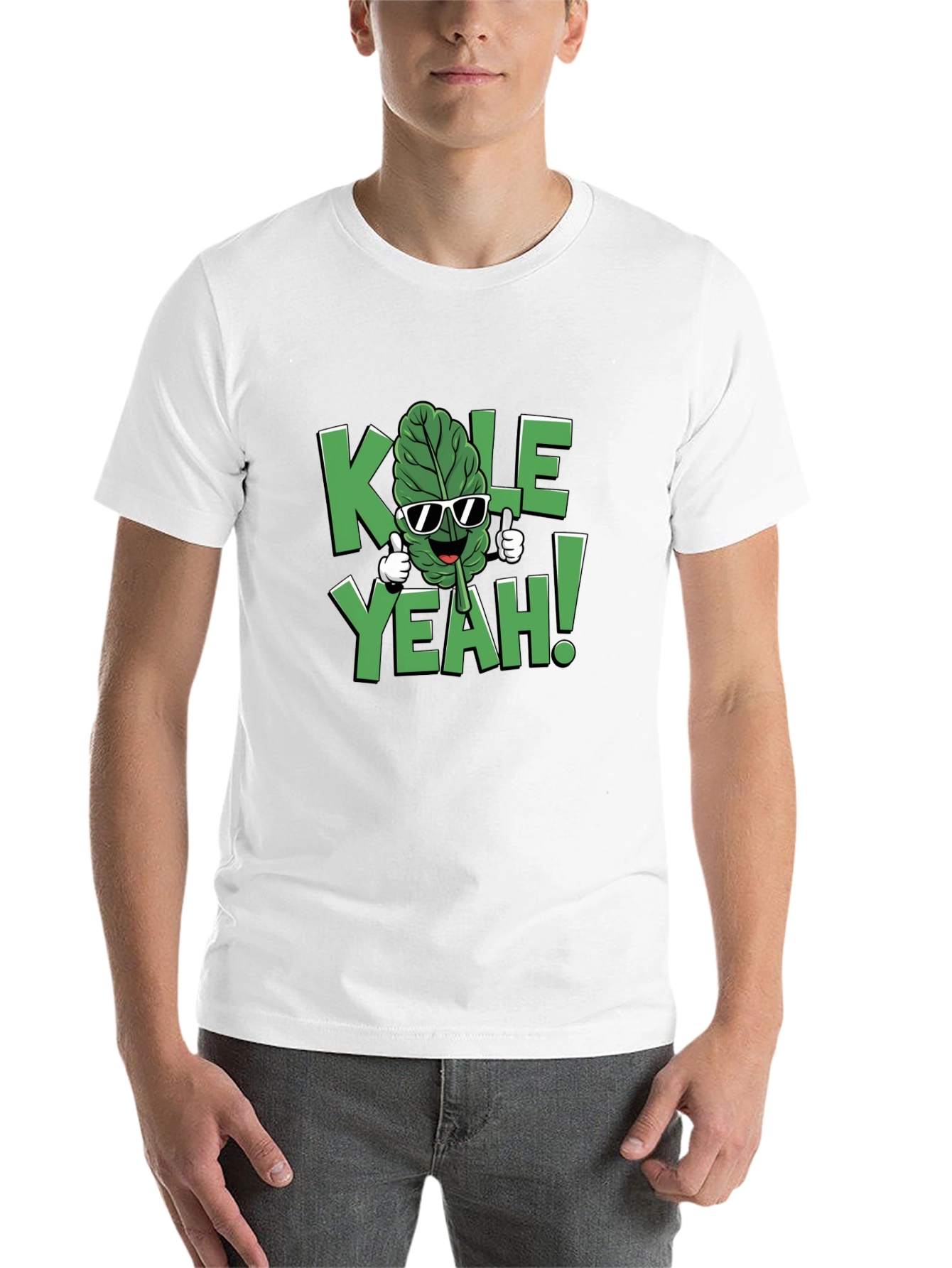 Black KALE YEAH! Graphic T-Shirt - Funny Vegan Tee view 14