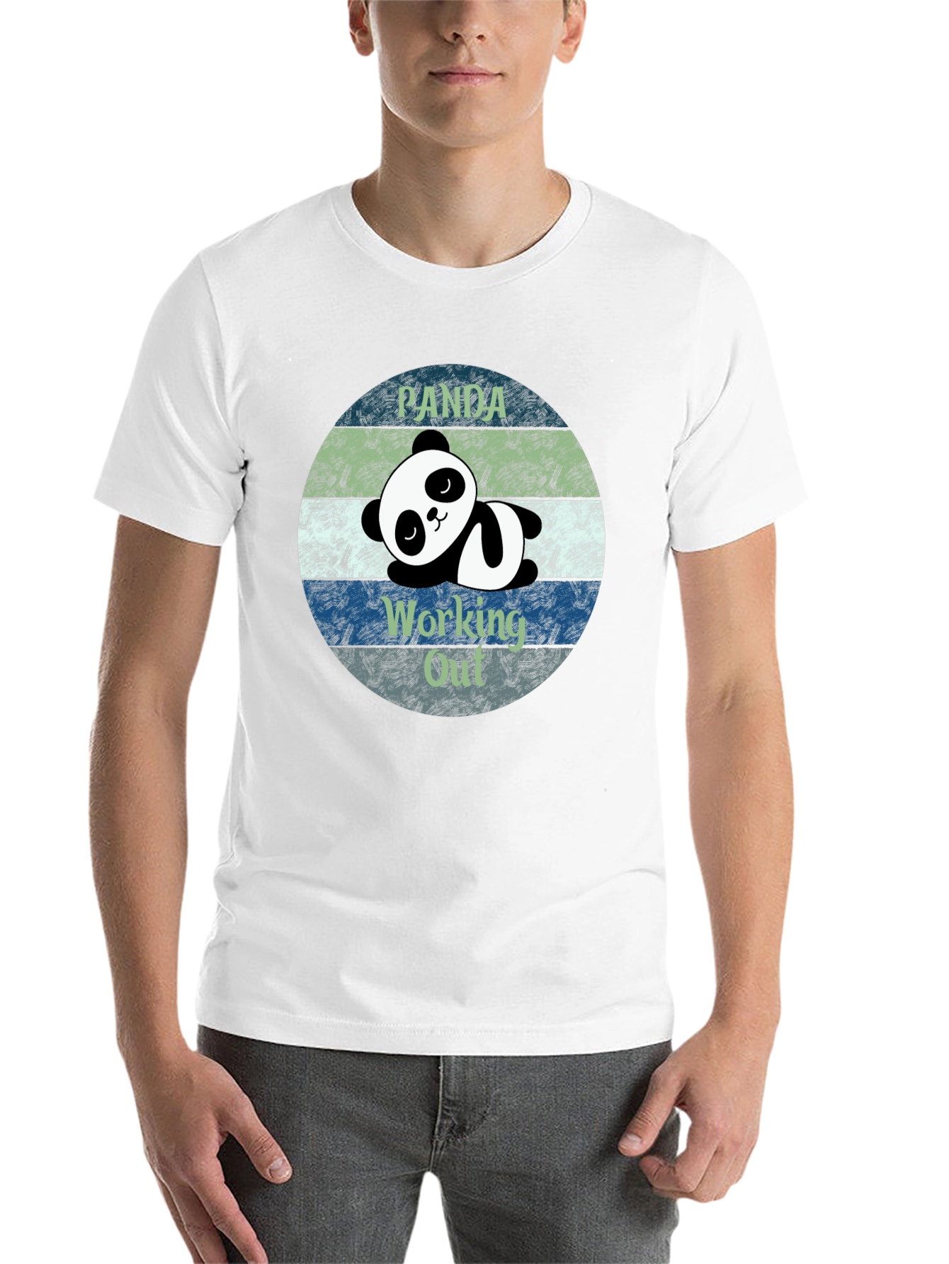 Black Panda Working Out Funny T-Shirt view 14