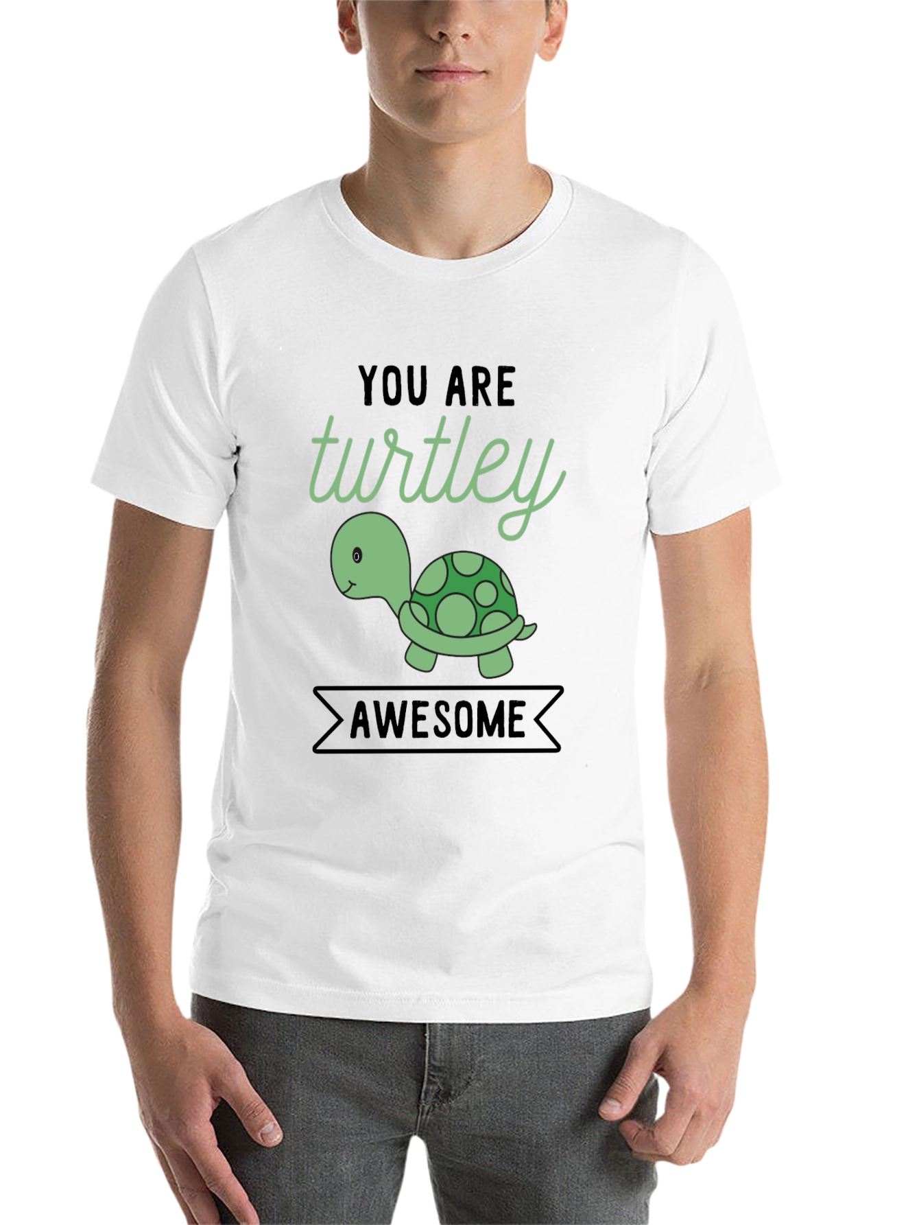 Black You are Turtley Awesome Graphic T-Shirt view 14
