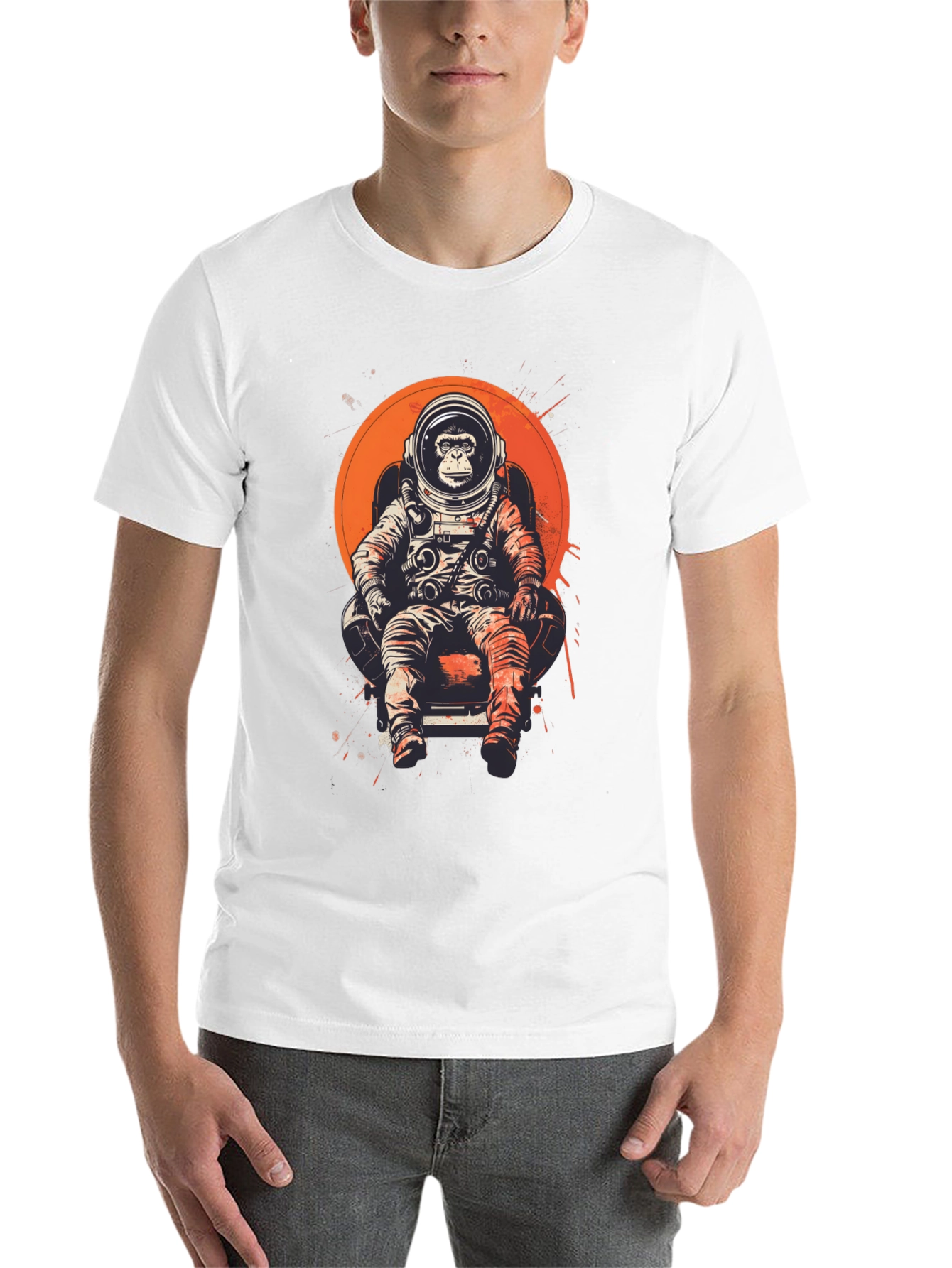 Black Astronaut Monkey T-Shirt - Space Chimpanzee Tee view 14