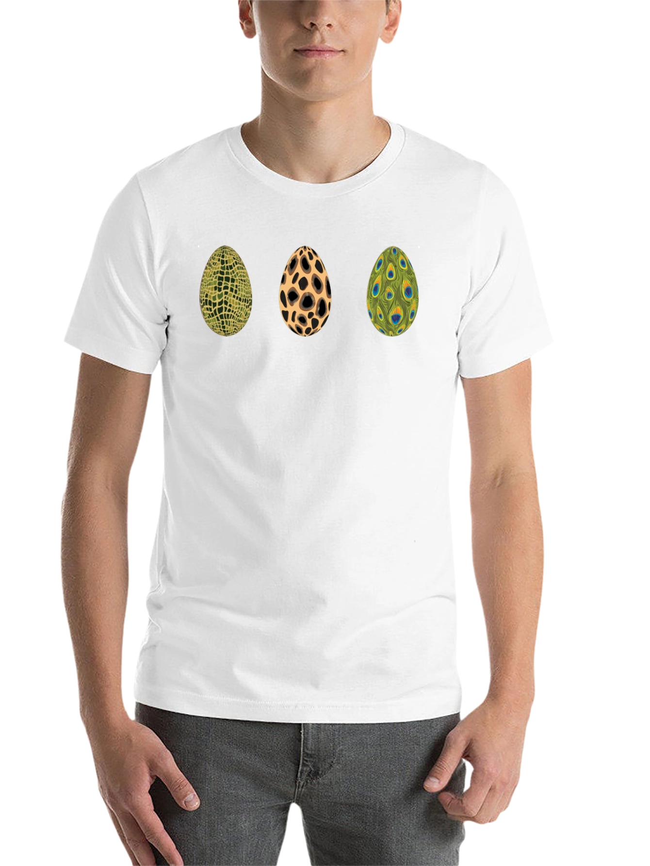 Black Novelty Egg Pattern Graphic T-Shirt view 14