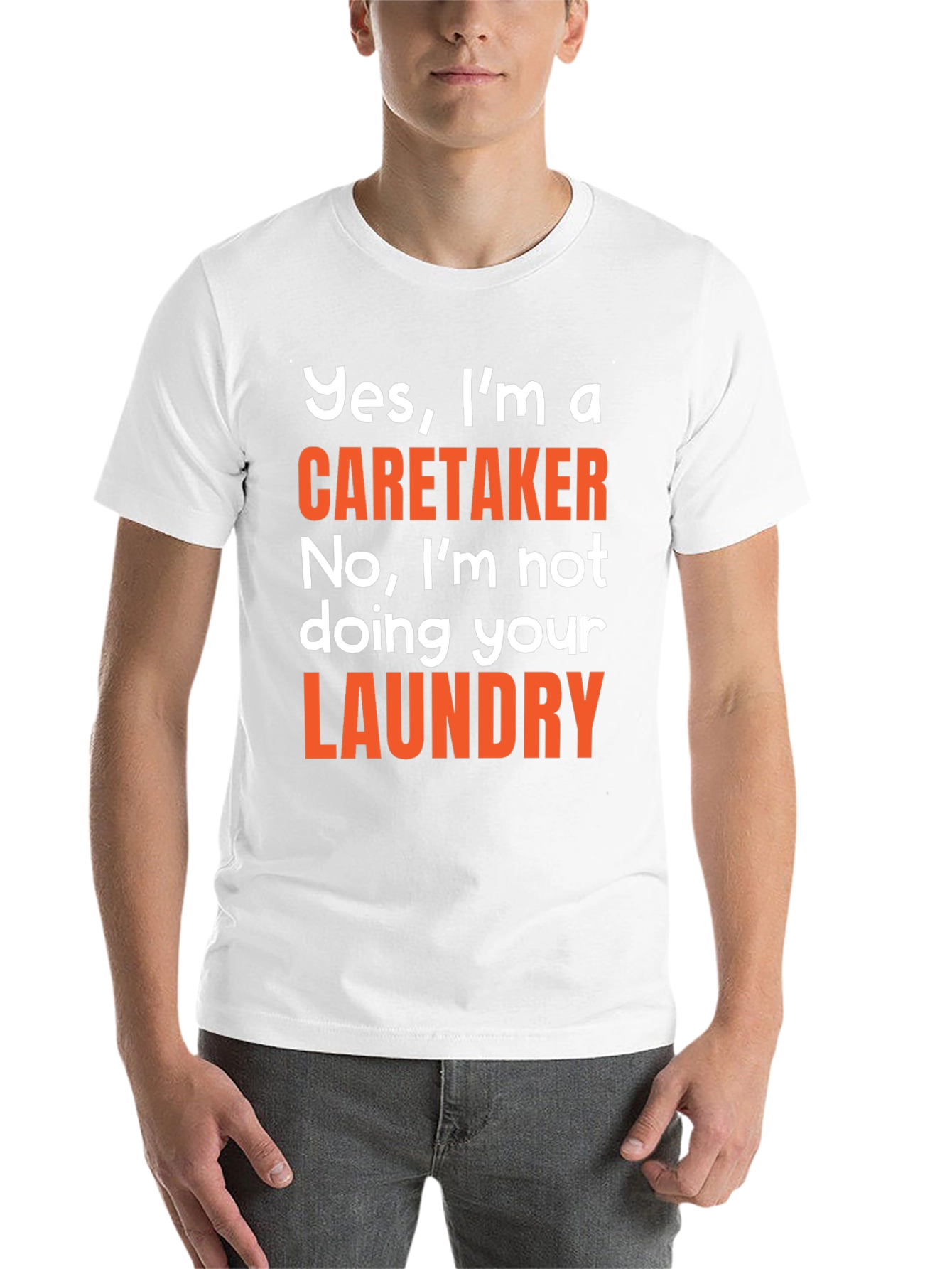 Black Caretaker Funny T-Shirt - Laundry Humor view 14