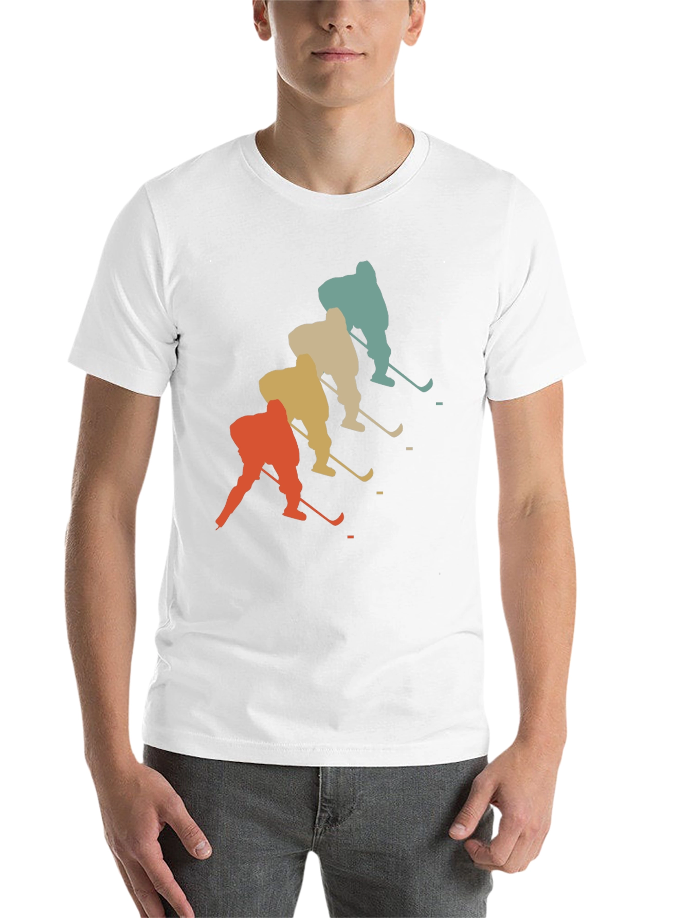 Black Vintage Hockey Player Graphic T-Shirt view 14