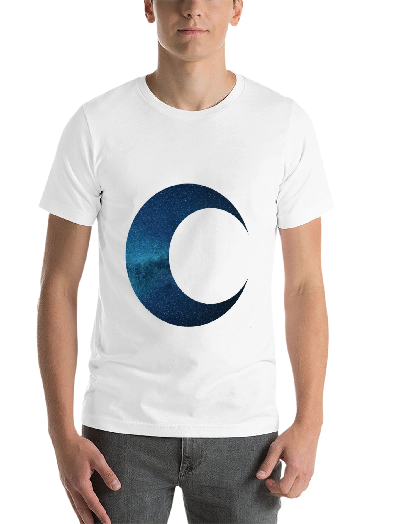 Black Celestial Crescent Graphic Tee - Premium Comfort view 14