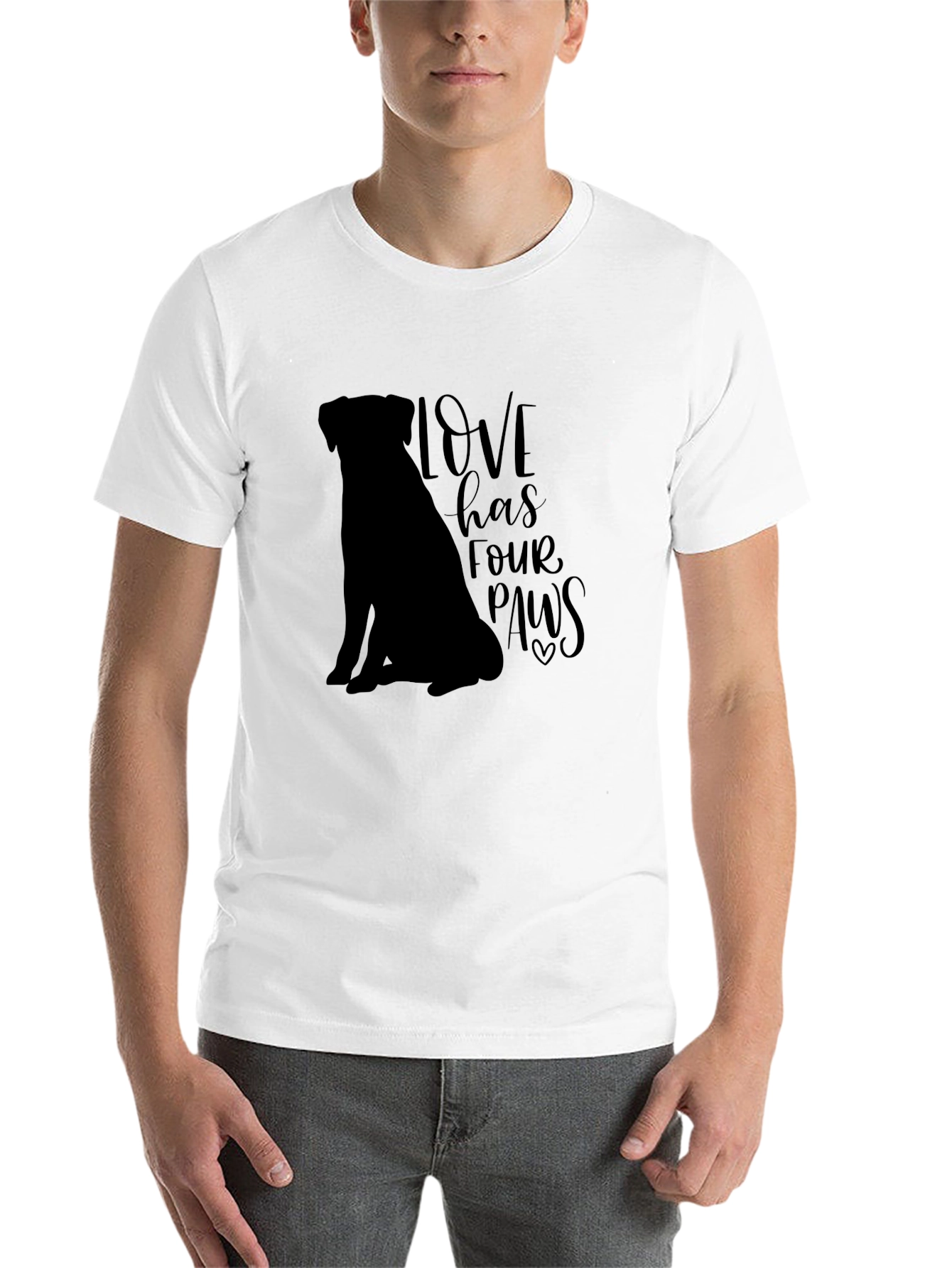 Black Love Has Four Paws Black T-Shirt view 14