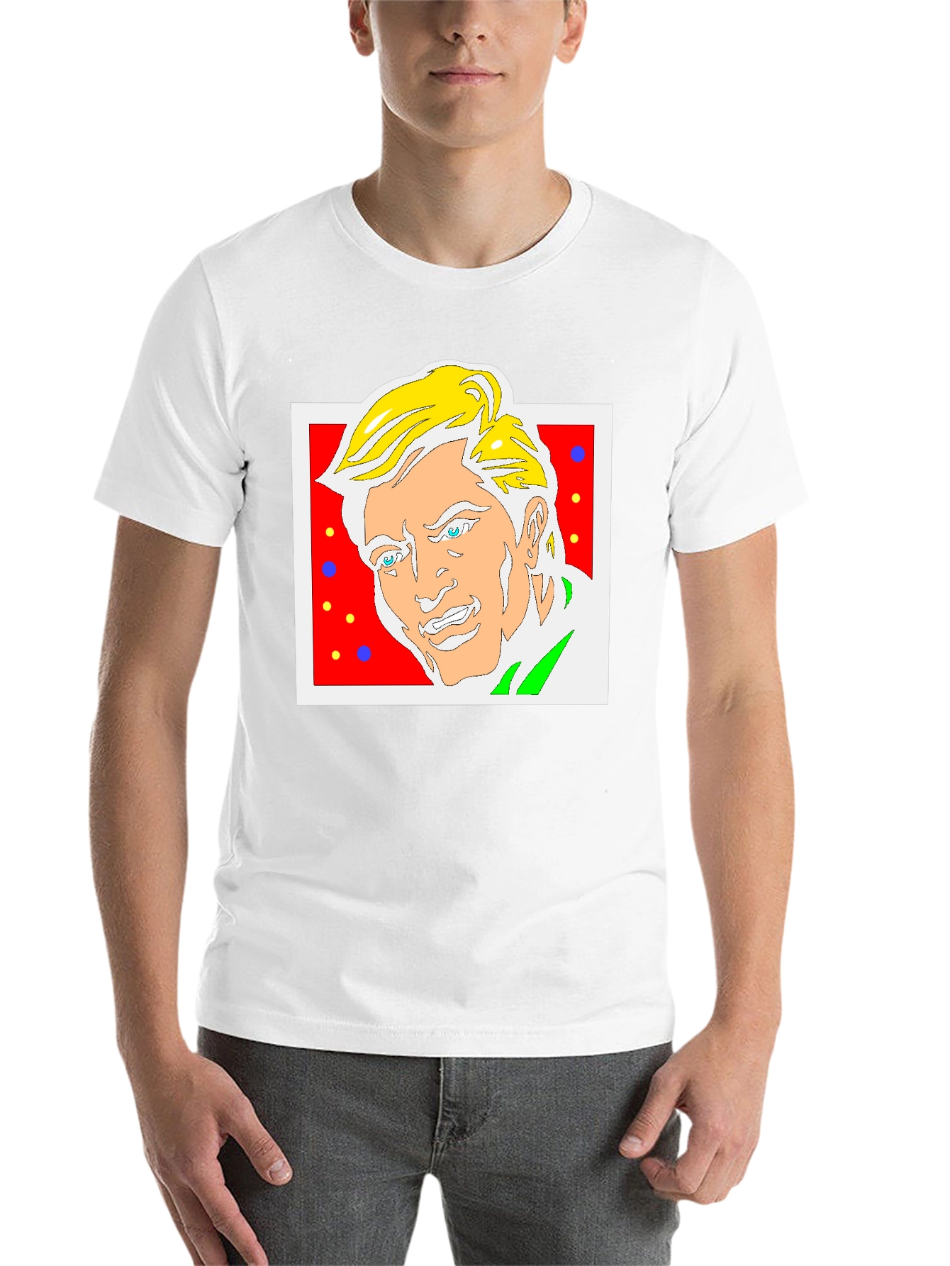 Black Funky Cartoon Portrait Graphic Tee view 14