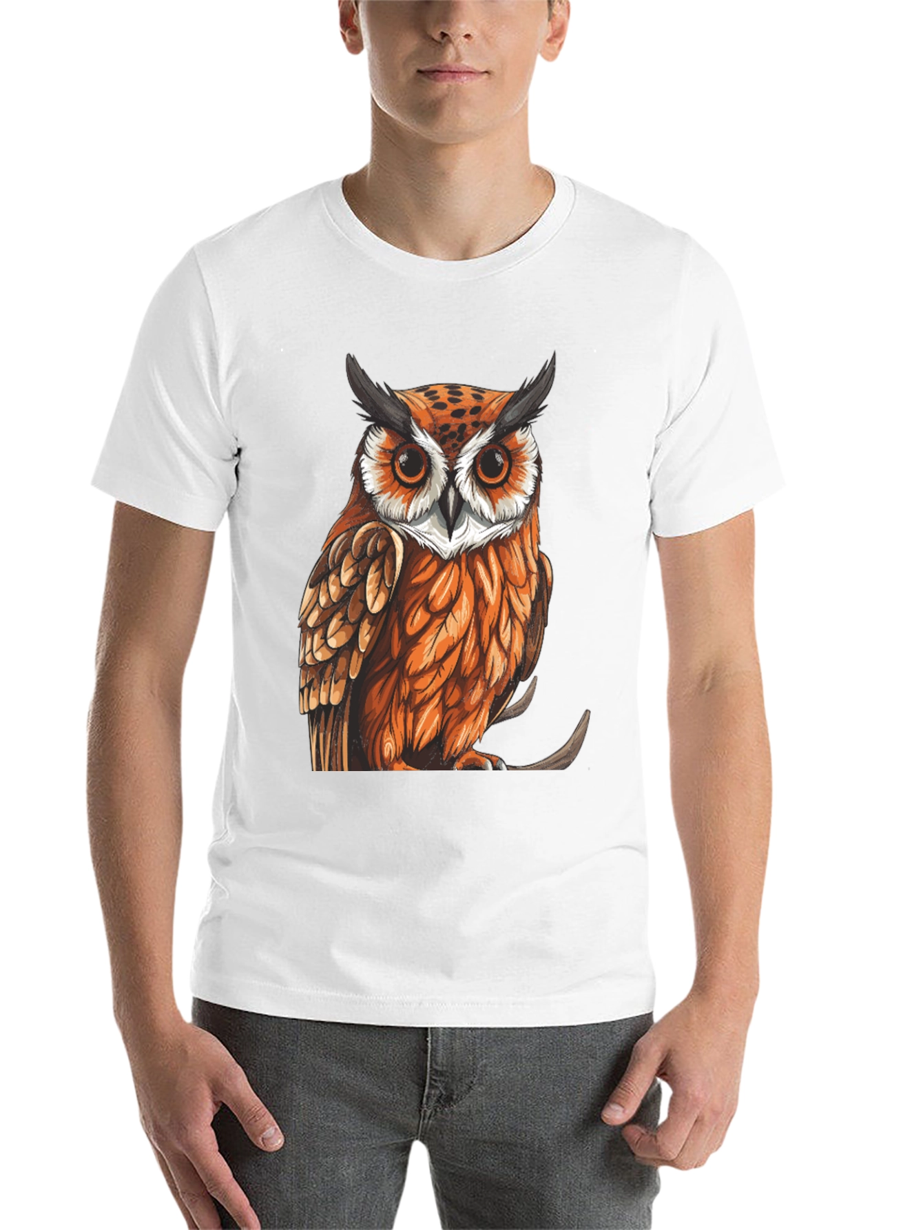 Black Owl Graphic Print T-Shirt view 14