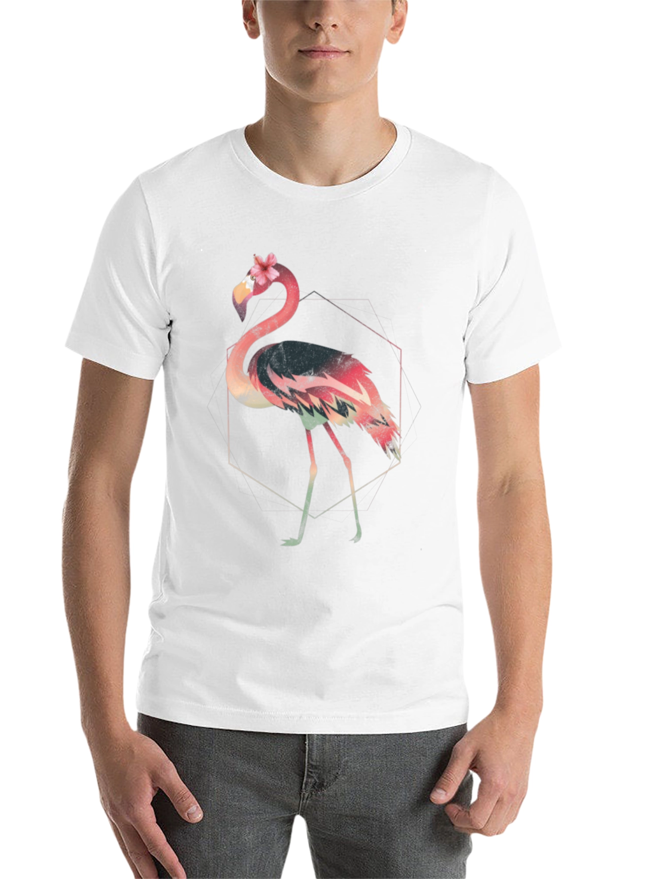 Black Floral Flamingo Graphic Tee - Modern Style view 14