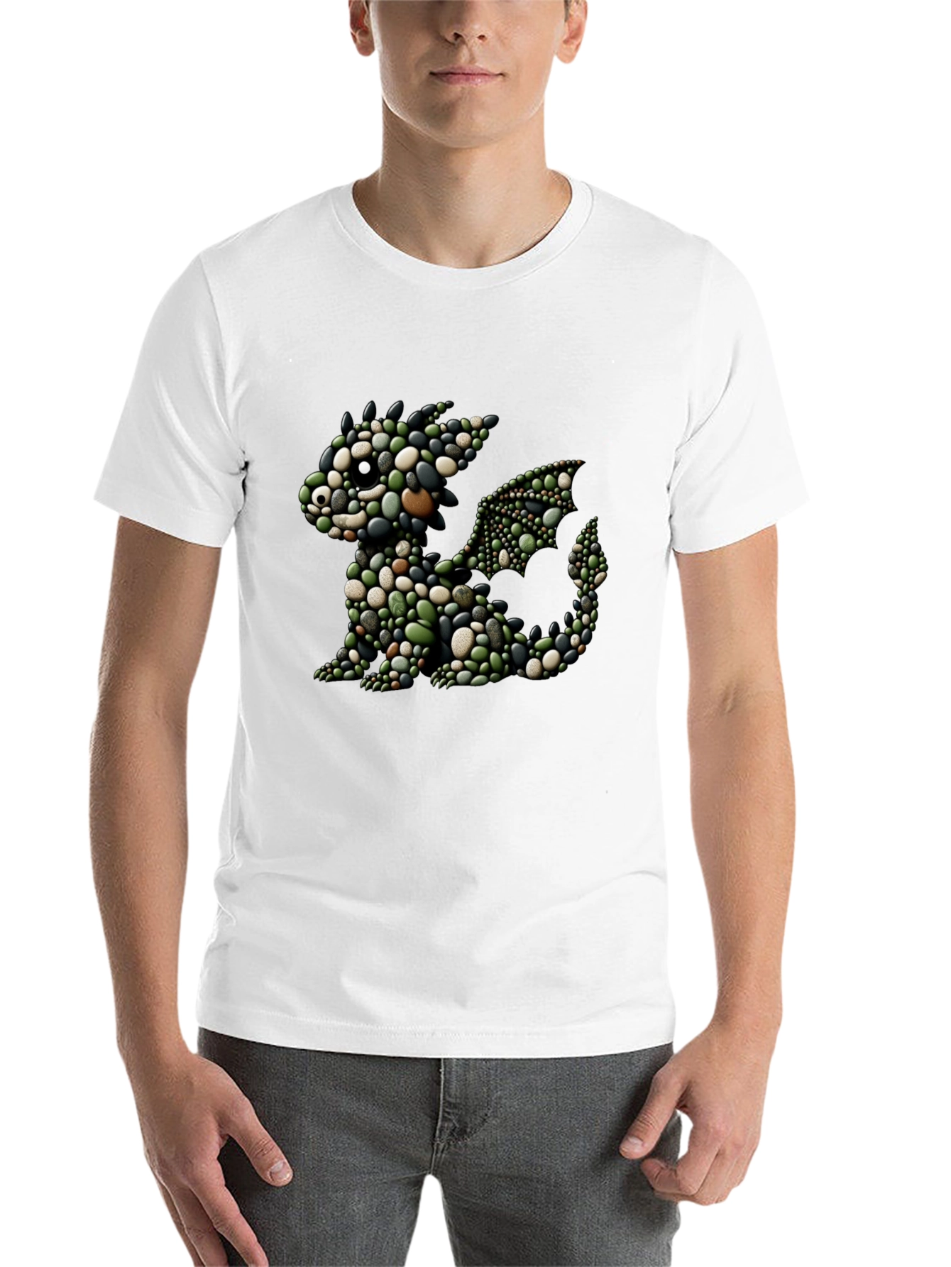 Black Pebble Dragon Tee - Unique Graphic Print view 14