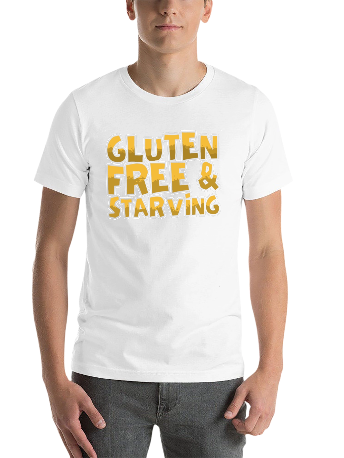 Black Gluten Free & Starving Graphic T-Shirt view 14