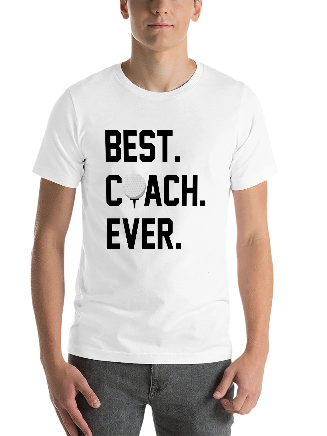 Black Best Coach Ever Golf Ball T-Shirt view 14