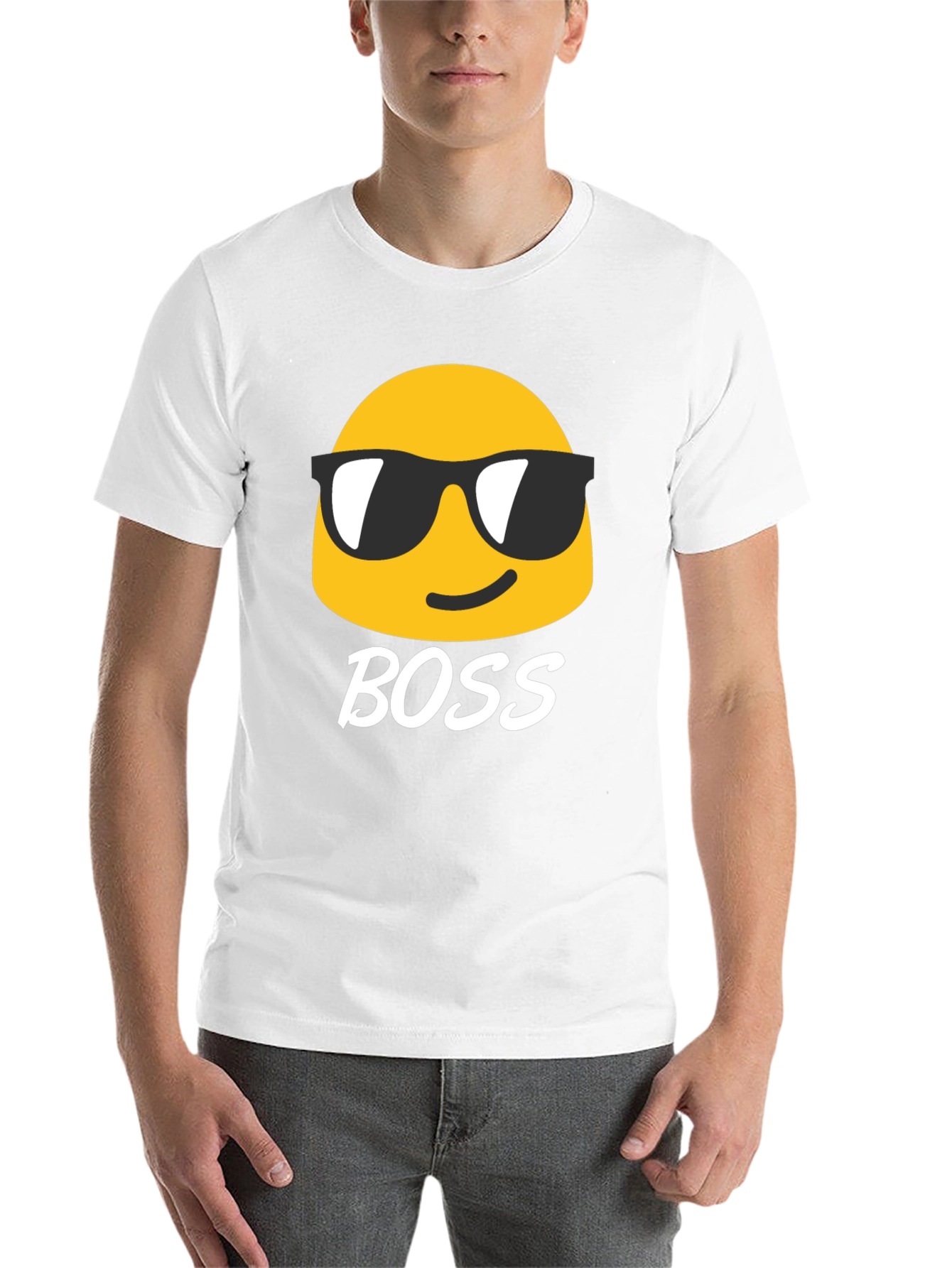Black Cool Emoji Boss Black T-Shirt view 14