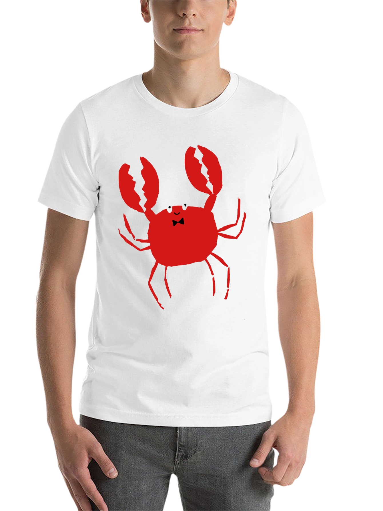 Black Crab Bowtie Graphic Tee - Black Cotton T-Shirt view 14