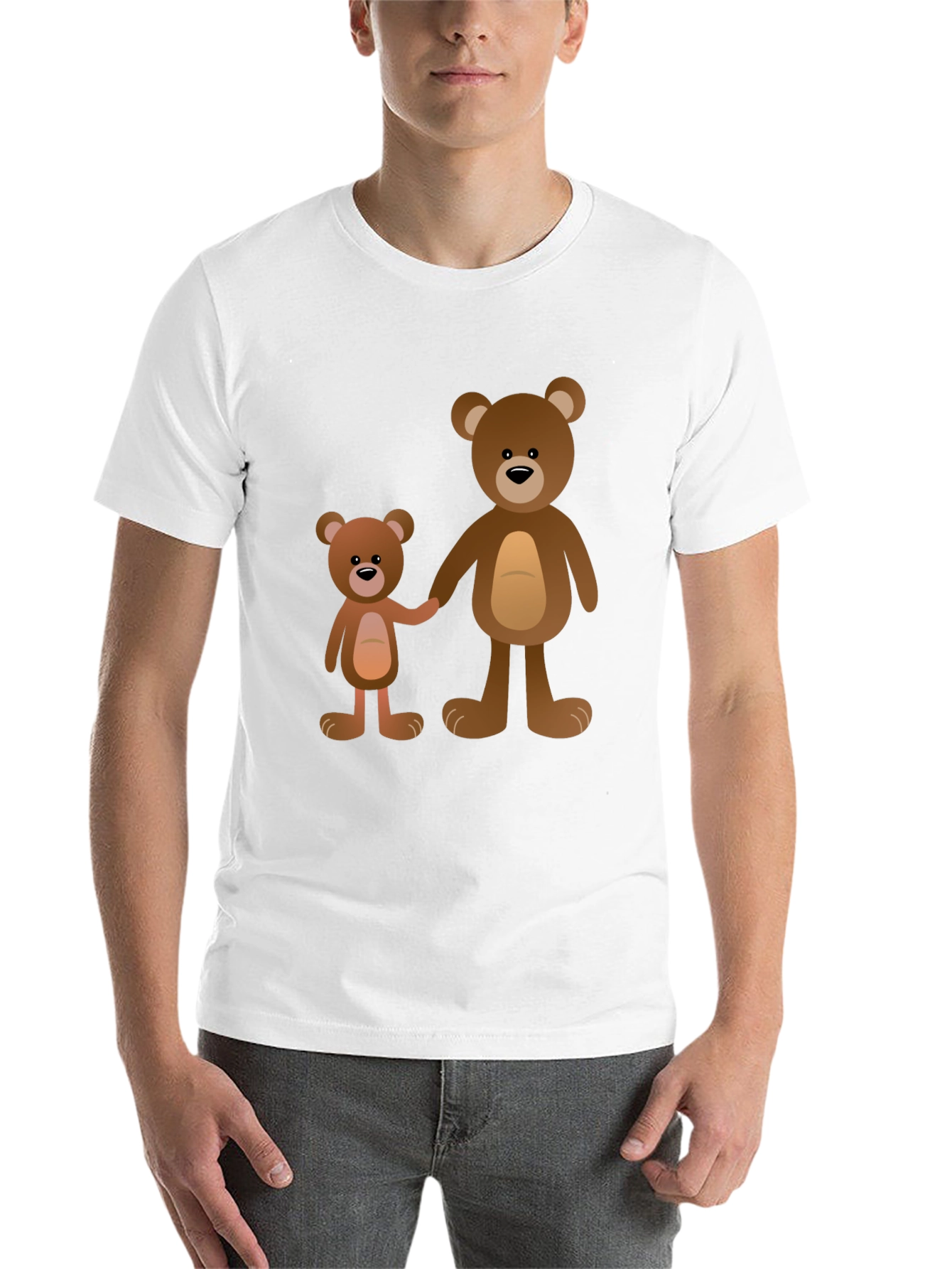 Black Cute Teddy Bear Family Black T-Shirt view 14