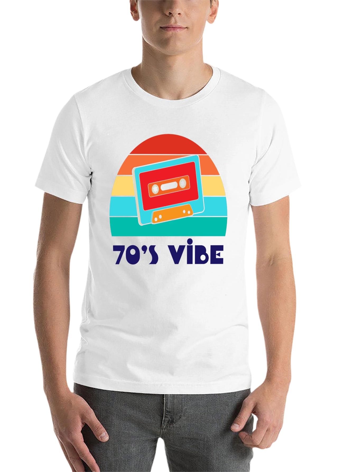 Black Retro 70's Vibe Graphic Tee view 14