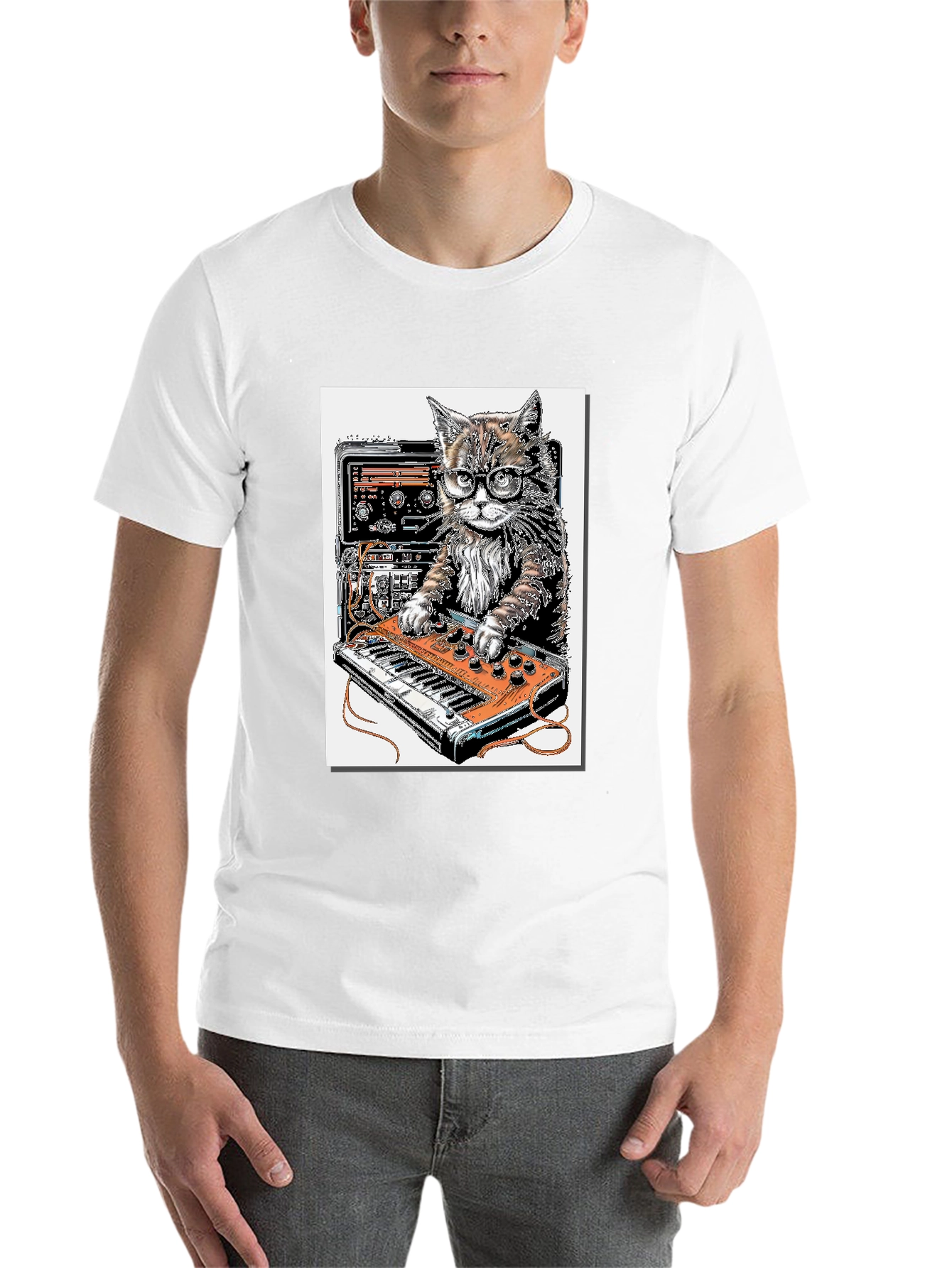 Black Cool Cat DJ Graphic T-Shirt view 14