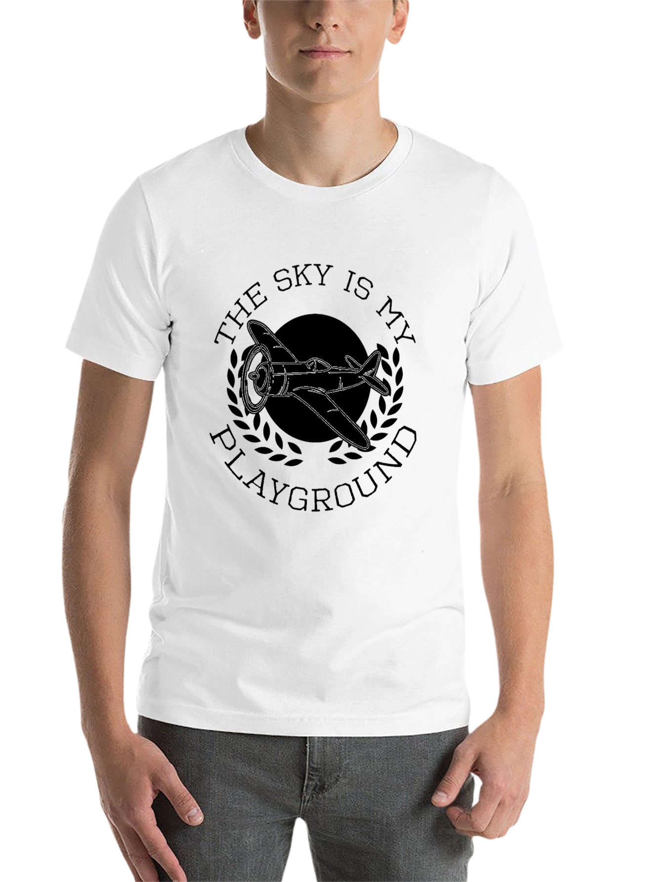Sky Is My Playground Airplane Graphic Tee - Black - 14