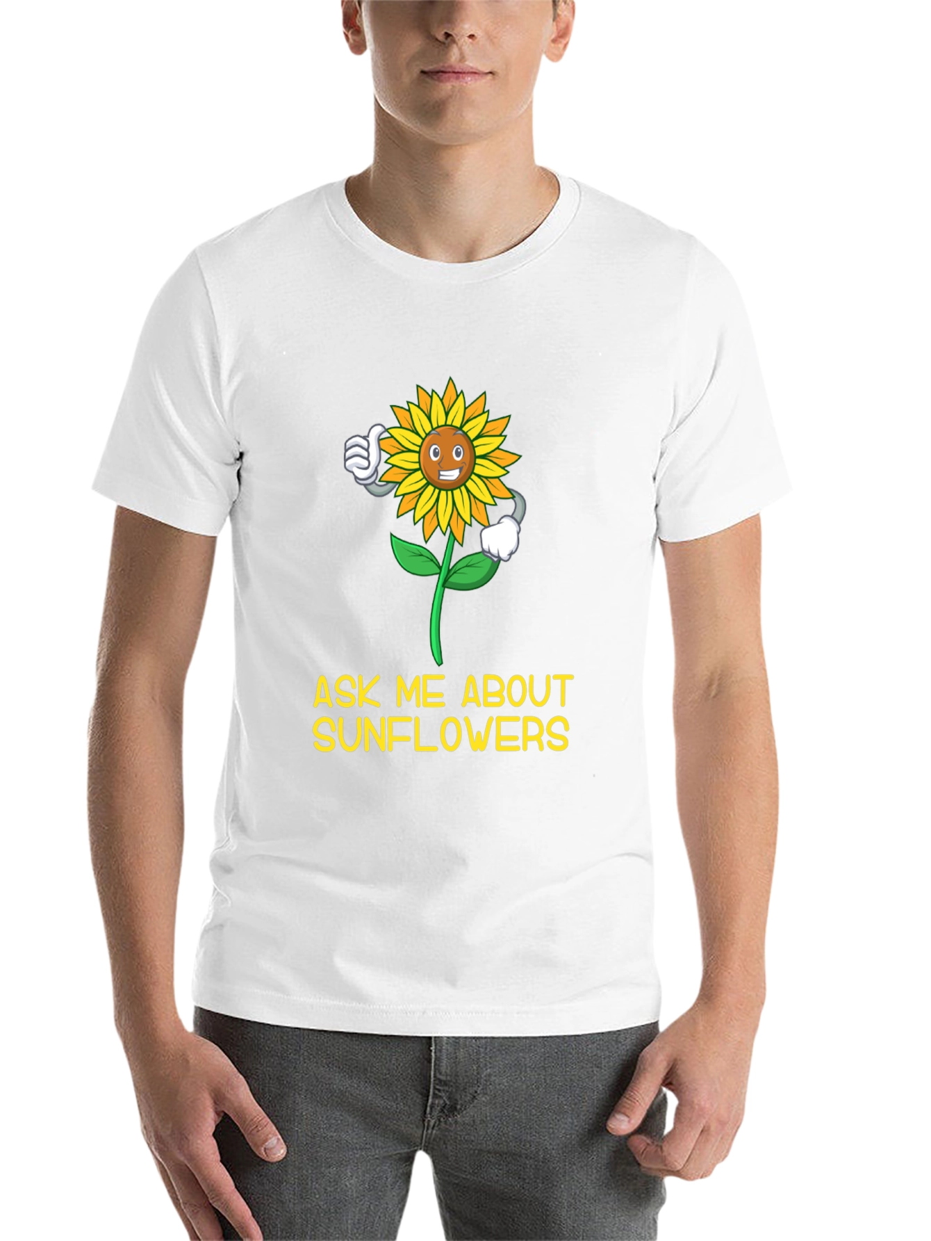 Black Ask Me About Sunflowers T-Shirt view 14