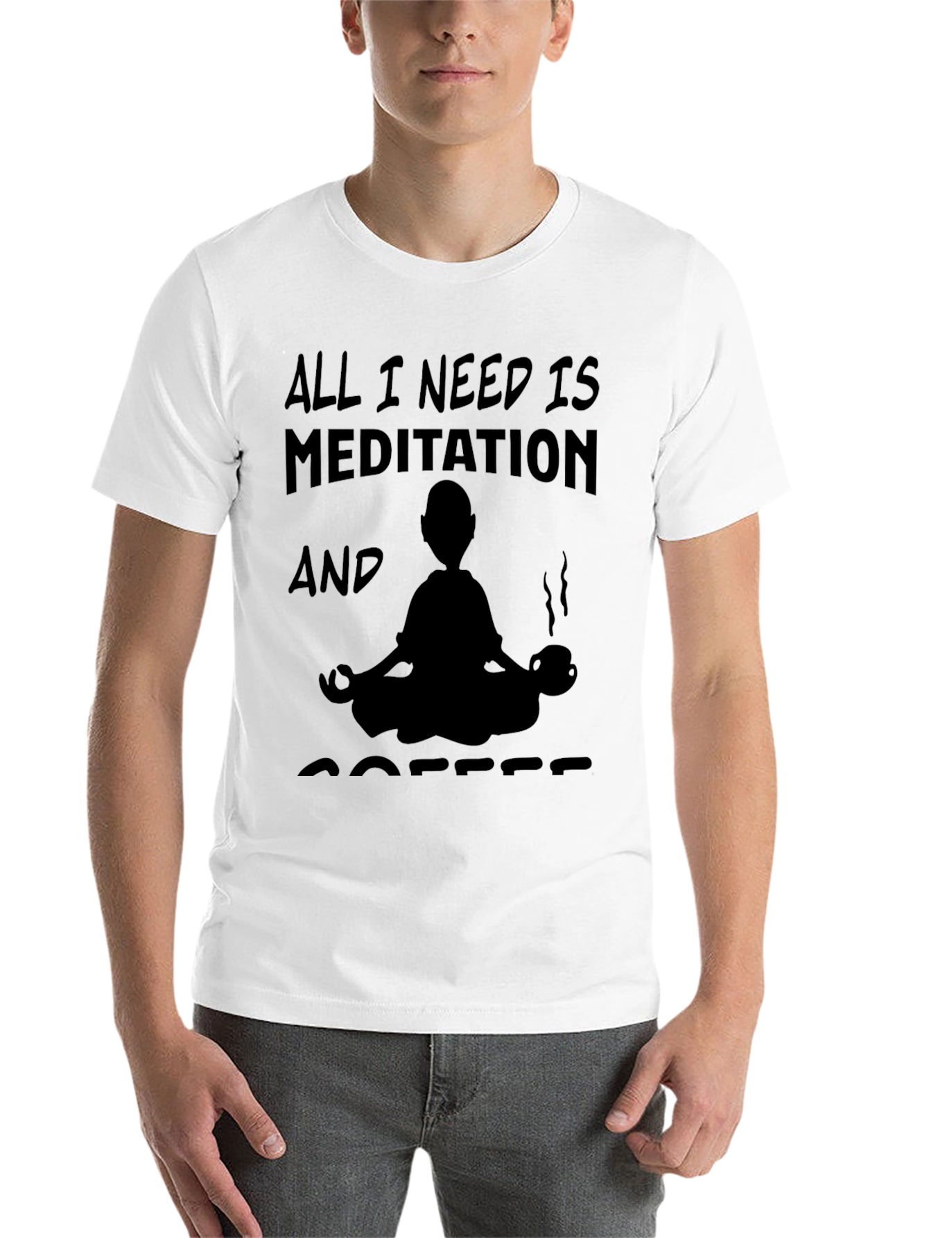 Black Meditation & Coffee Graphic T-Shirt view 14