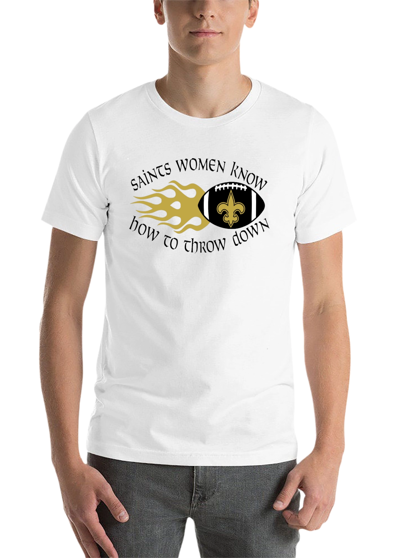 Black Saints Women Know How to Throw Down T-Shirt view 14