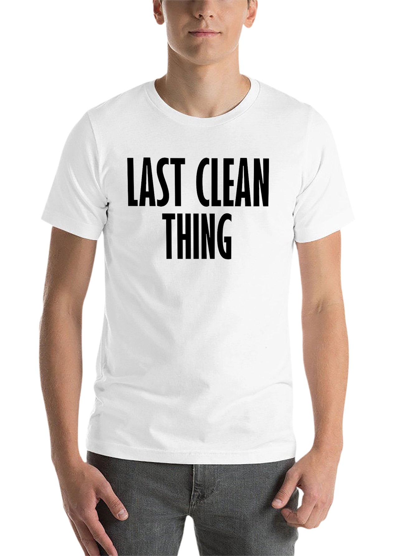 Black Last Clean Thing Graphic Tee - Black Unisex T-Shirt view 14