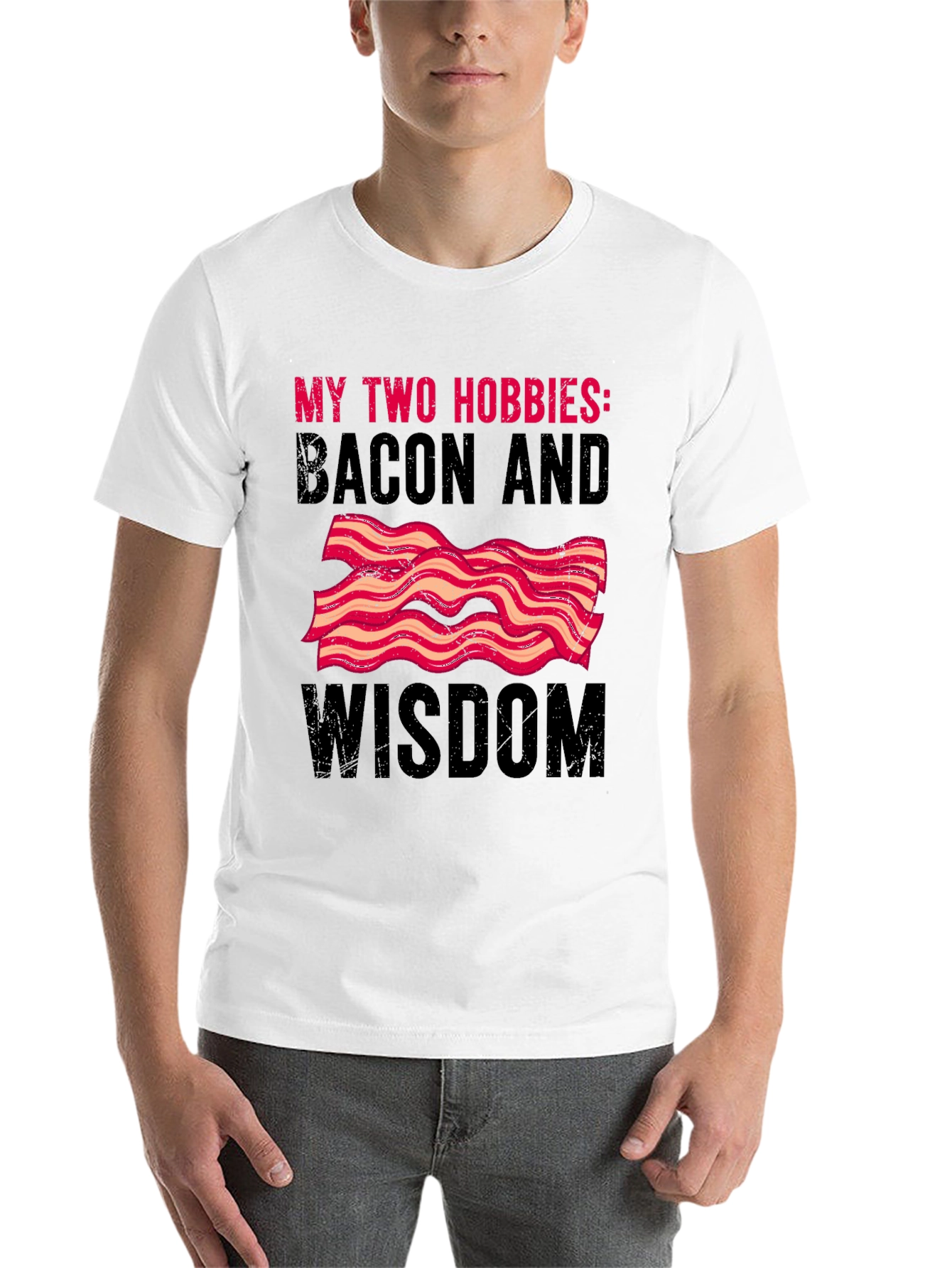 Black Bacon and Wisdom Graphic T-Shirt view 14