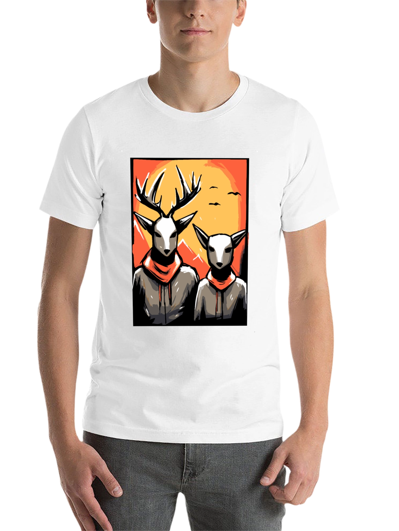 Black Deer Duo Graphic Tee - Cool Urban Style view 14