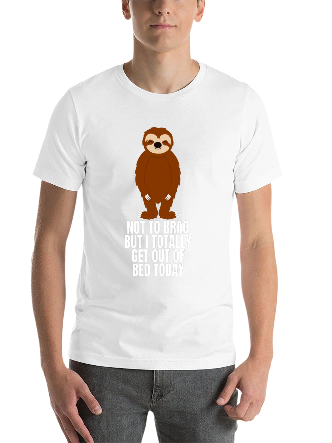 Black Sloth 'Out of Bed' Graphic T-Shirt view 14