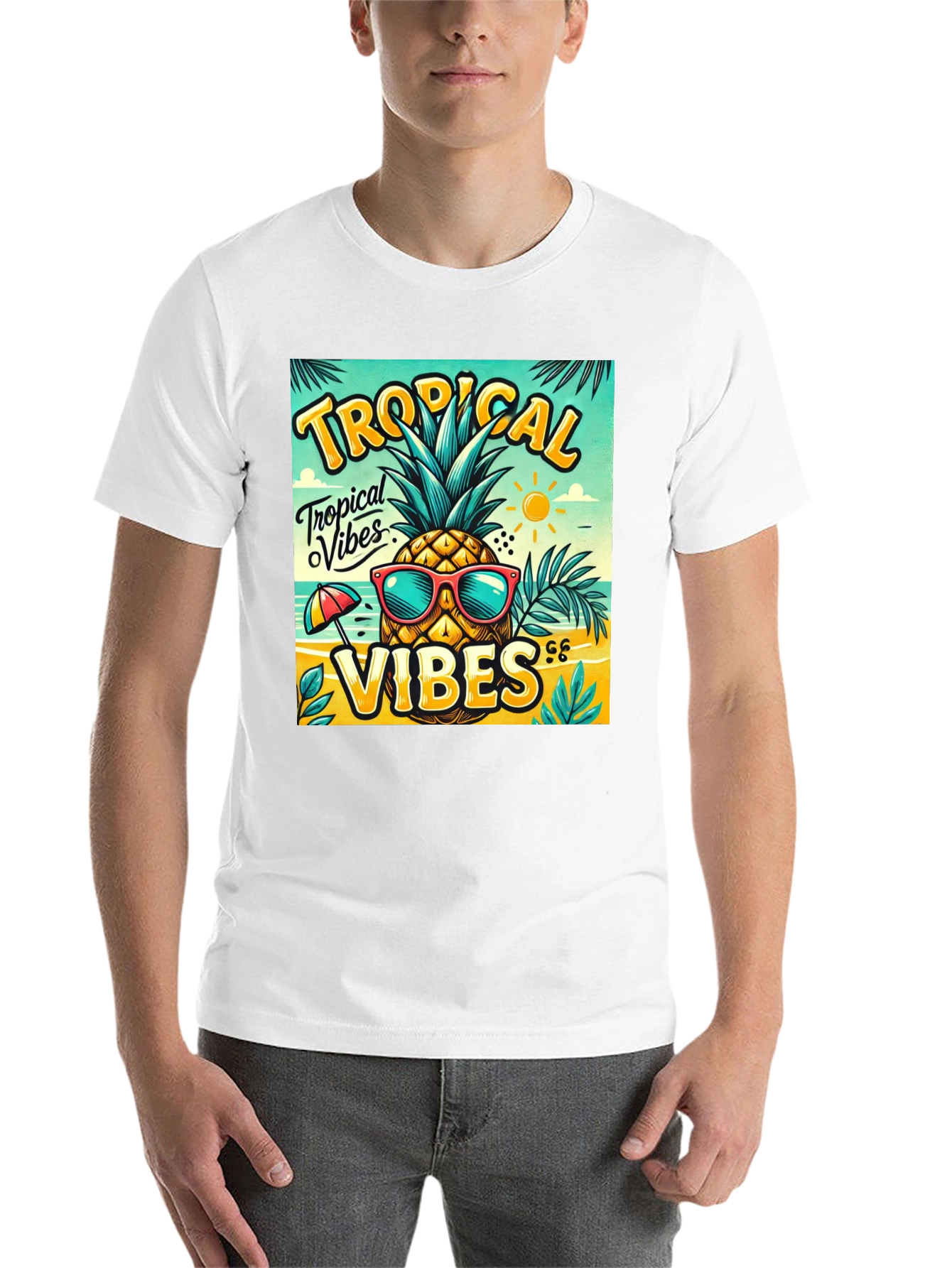 Black Tropical Vibes Pineapple T-Shirt view 14