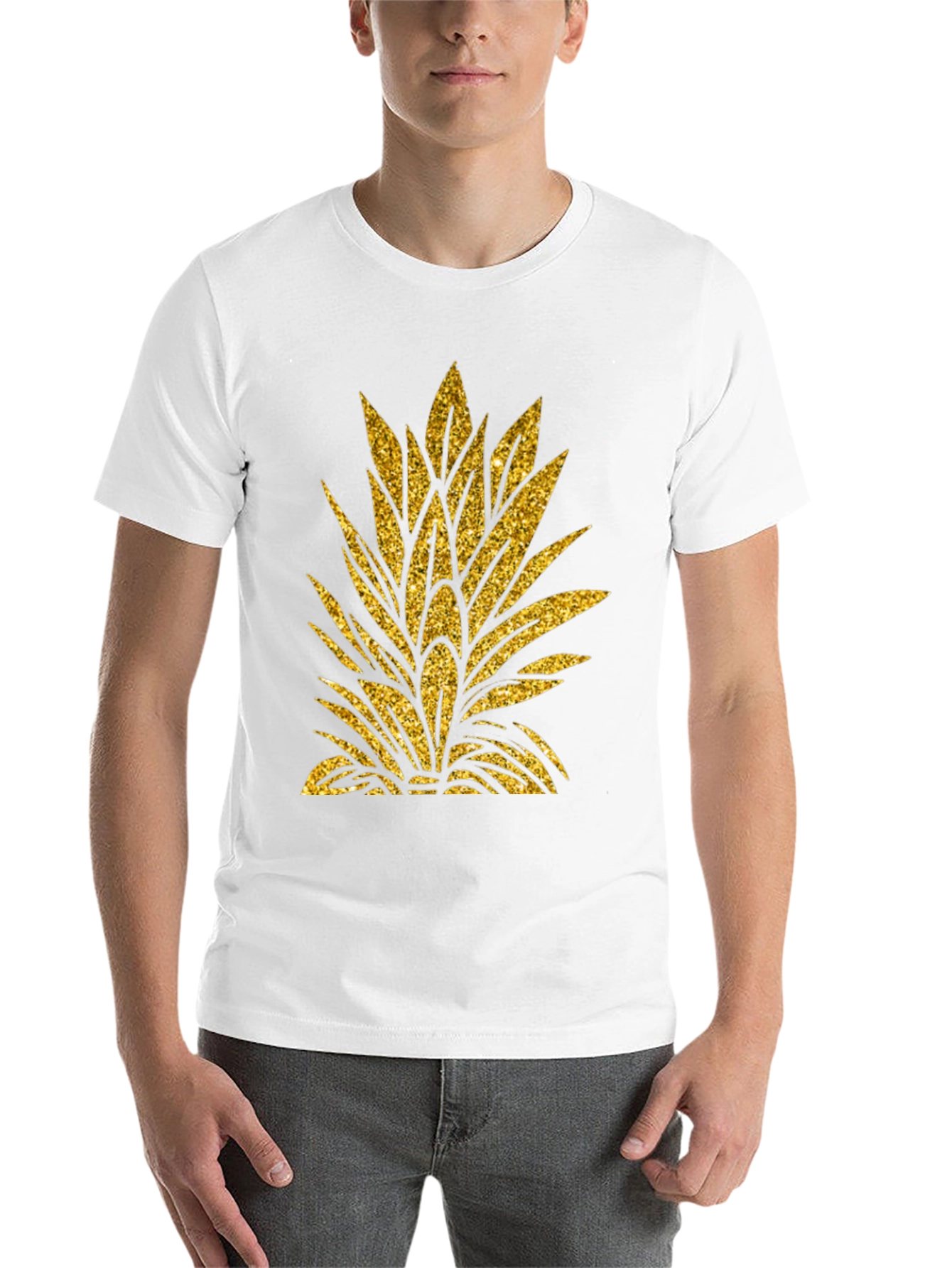 Black Gold Pineapple Leaf Graphic T-Shirt view 14