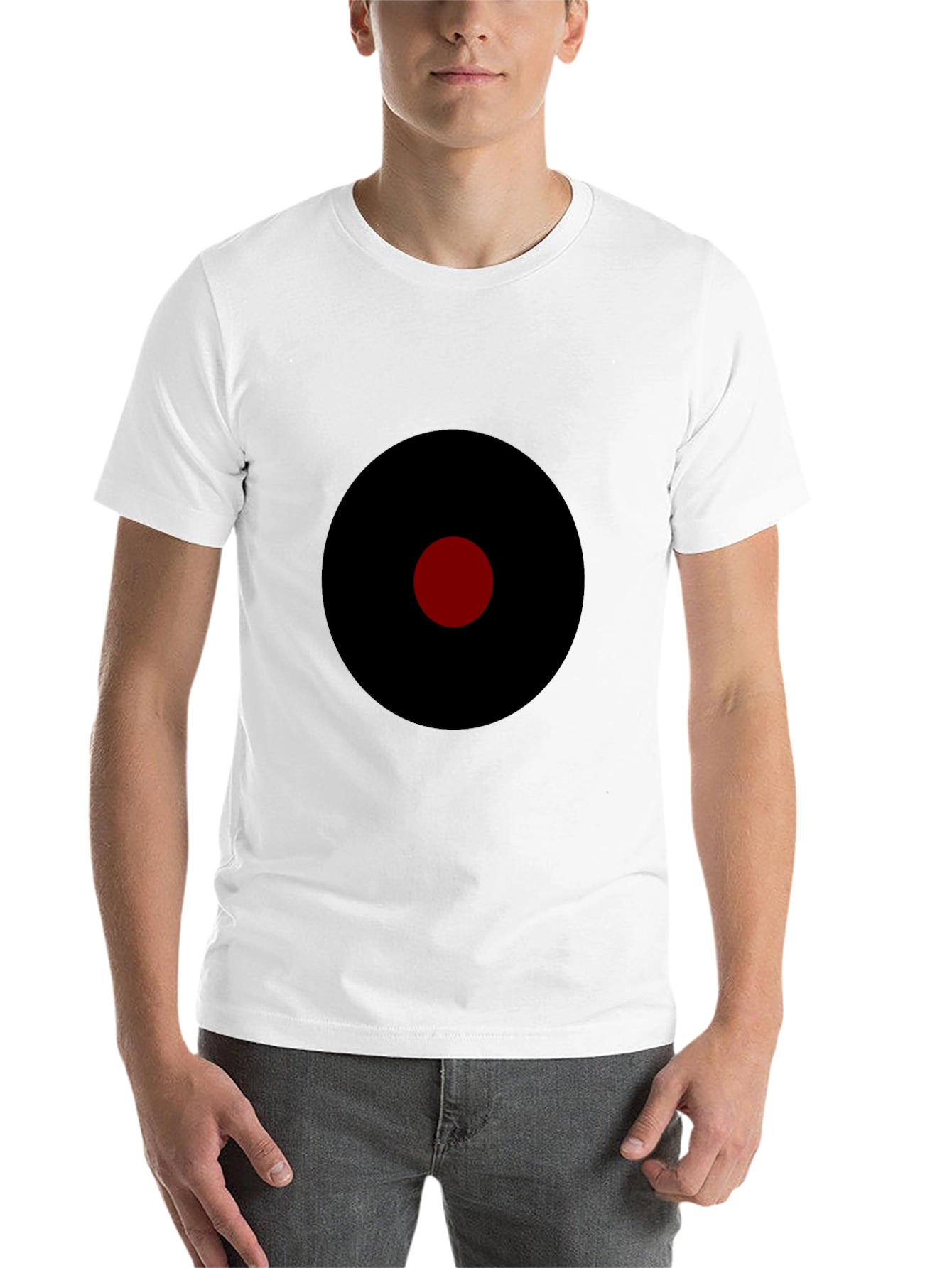 Black Men's Black T-Shirt with Target Graphic view 14