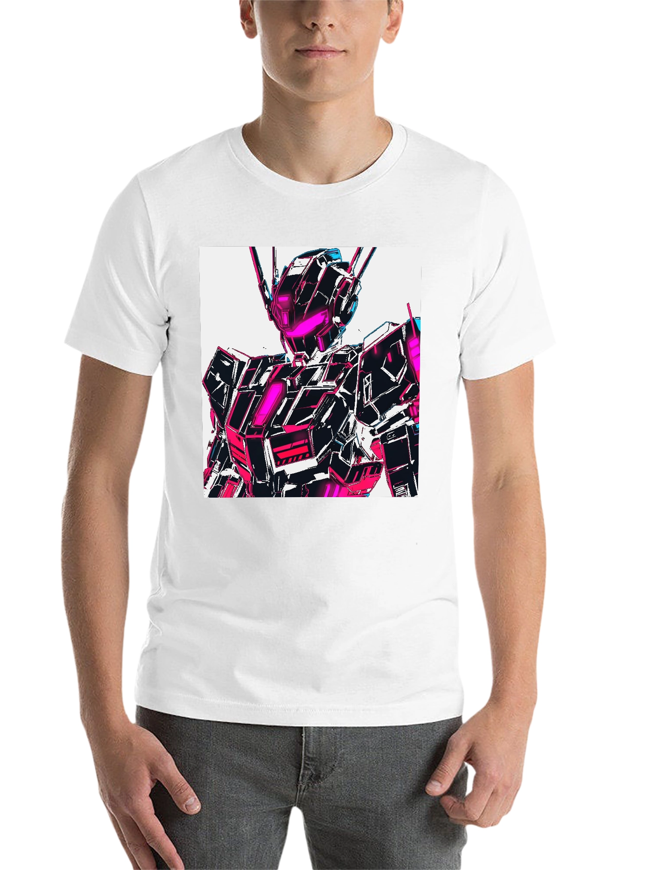 Black Cyberpunk Robot T-Shirt view 14