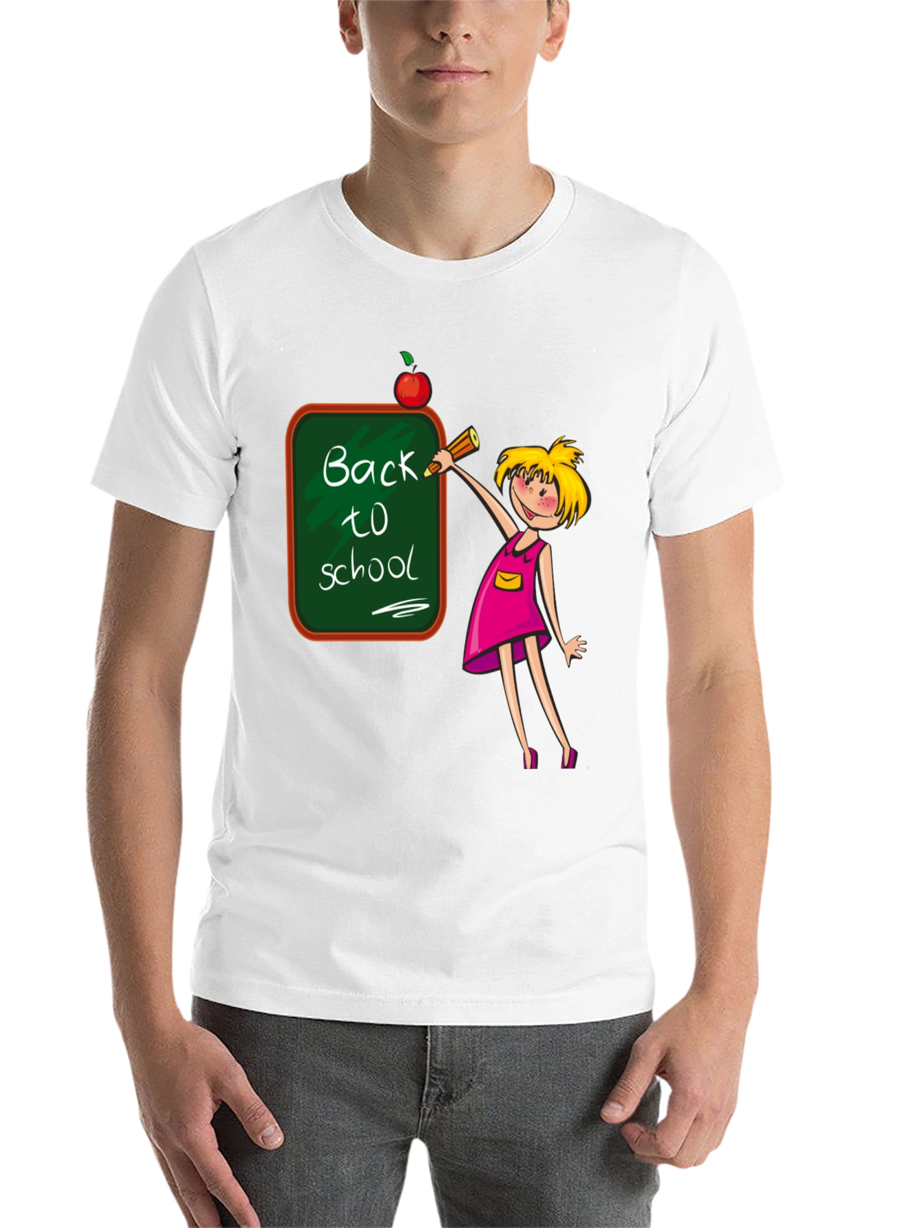 Black Back to School Teacher T-Shirt view 14