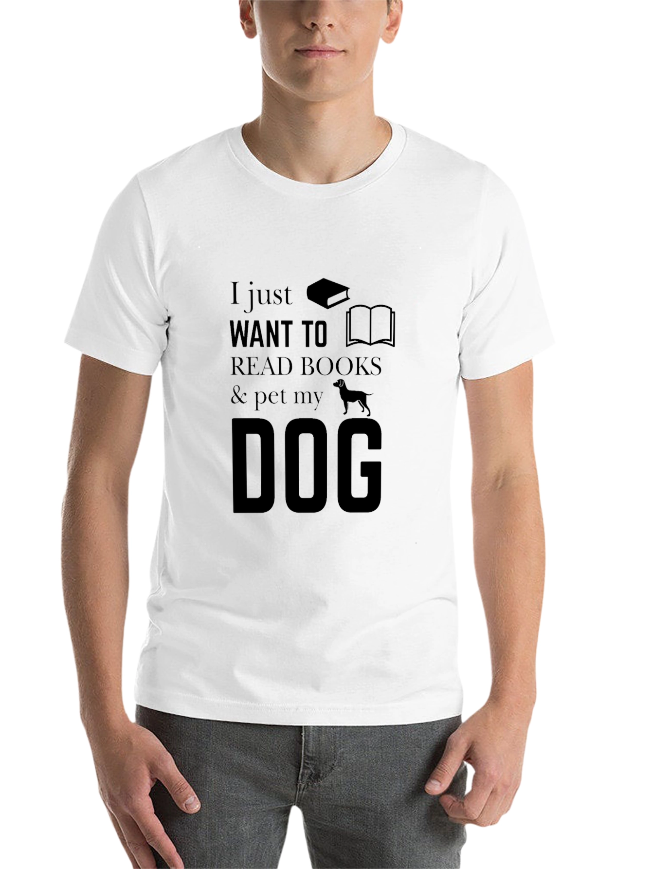 Black Book Lover's T-Shirt: Read Books & Pet My Dog view 14