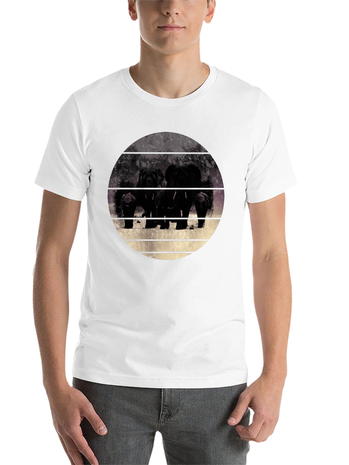 Black Elephant Family Graphic Black T-Shirt view 14