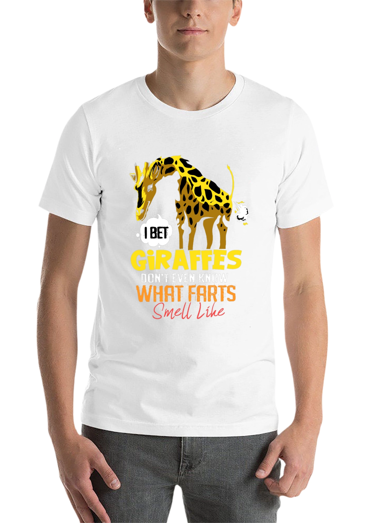 Black Giraffe Fart Joke T-Shirt - Funny Graphic Tee view 14