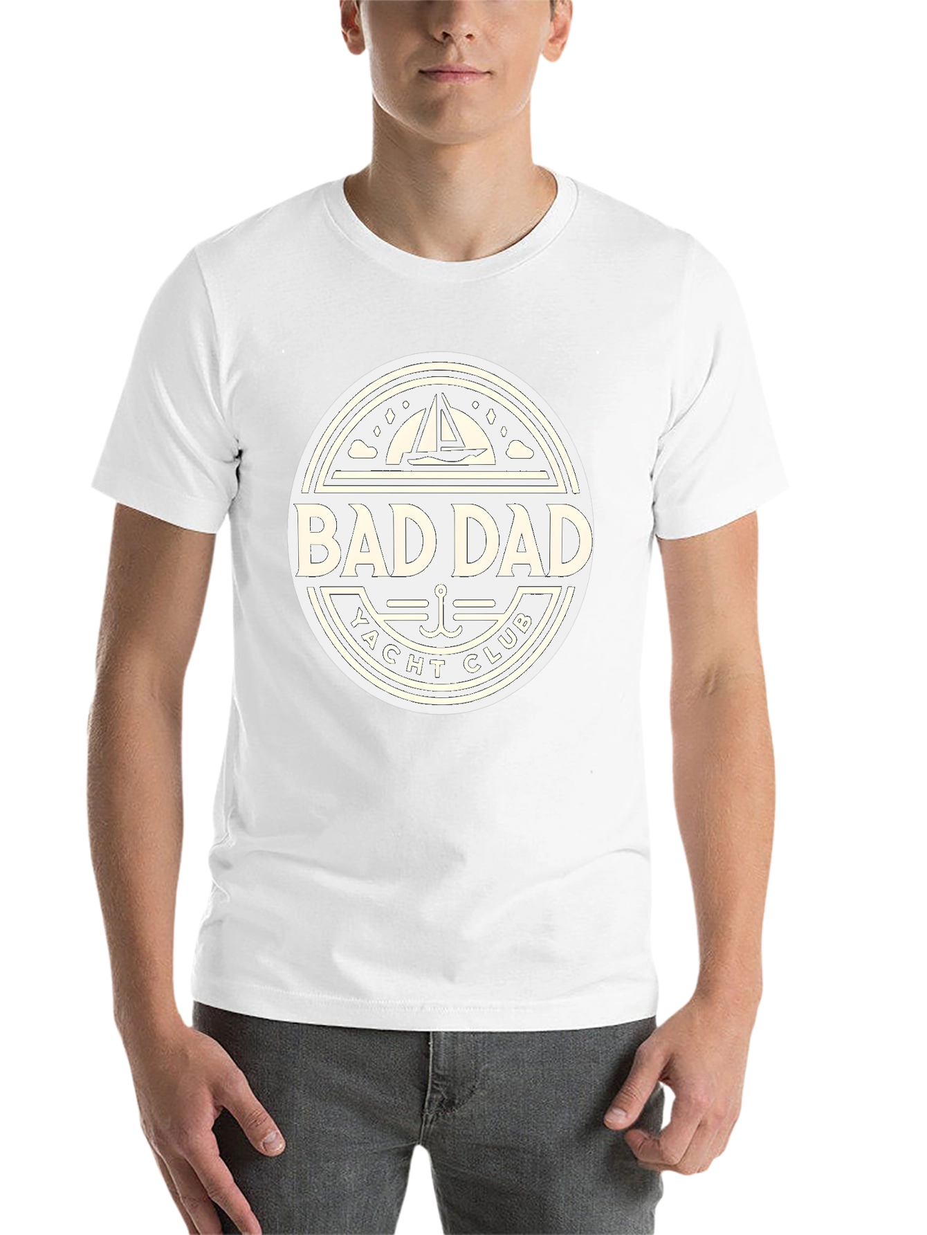 Black Bad Dad Yacht Club Black T-Shirt view 14