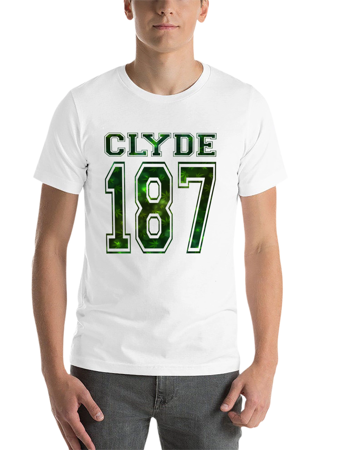 Black Clyde 187 Graphic T-Shirt - Weed Leaf Design view 14