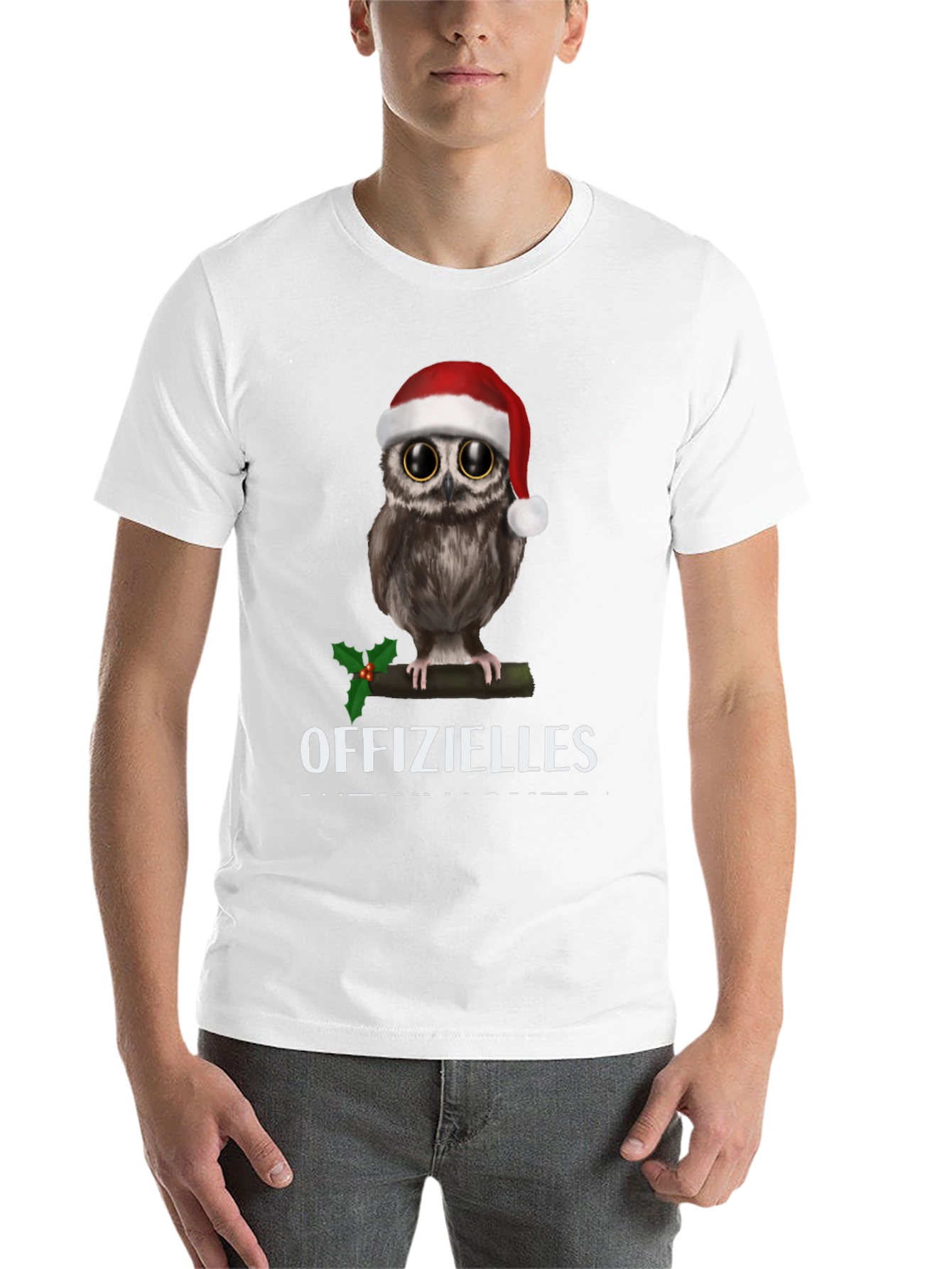 Black Festive Owl T-Shirt: Offizielles Christmas Cheer! view 14