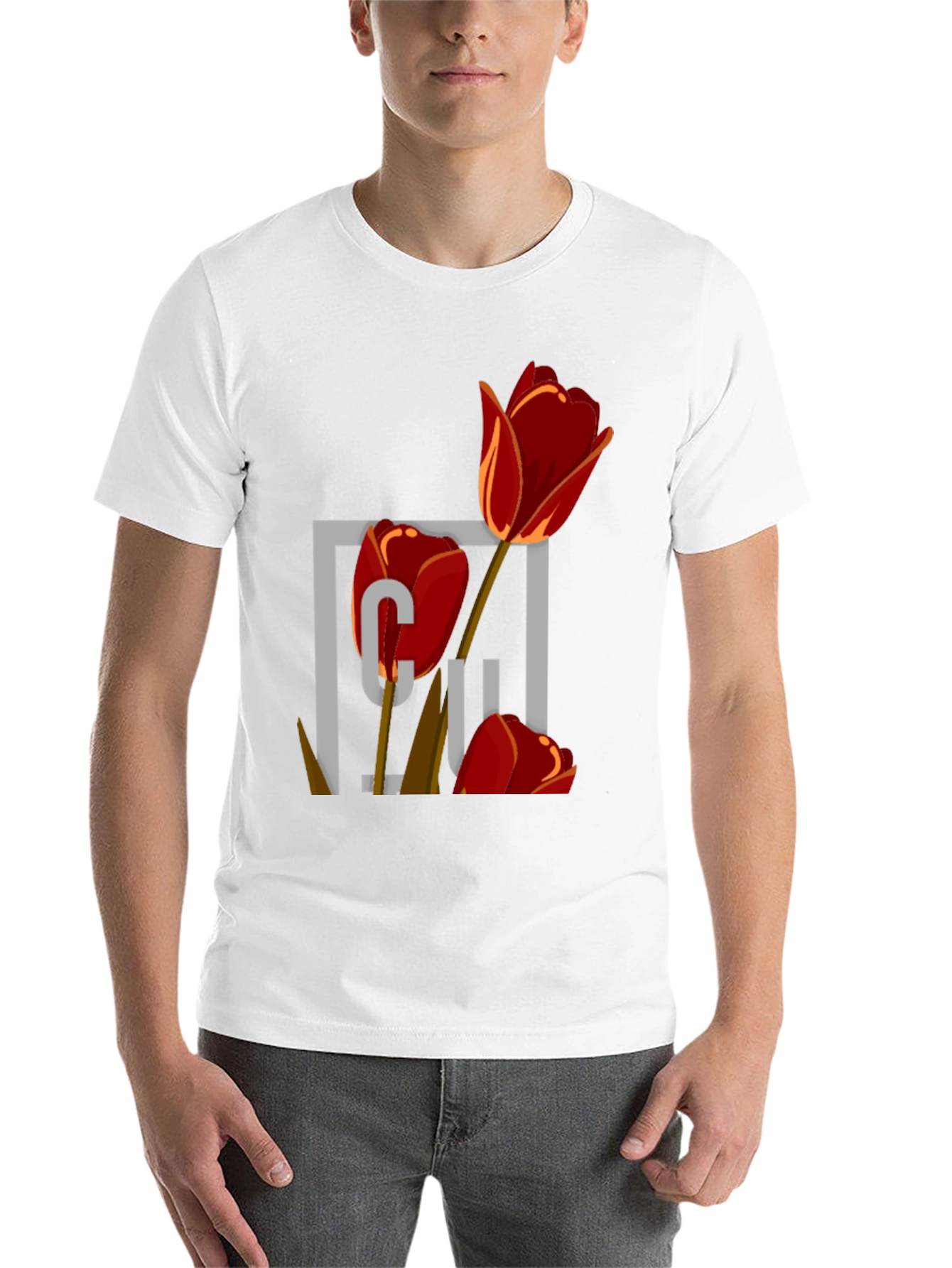 Black Floral Graphic Print Tee - Trendy Casual Wear view 14