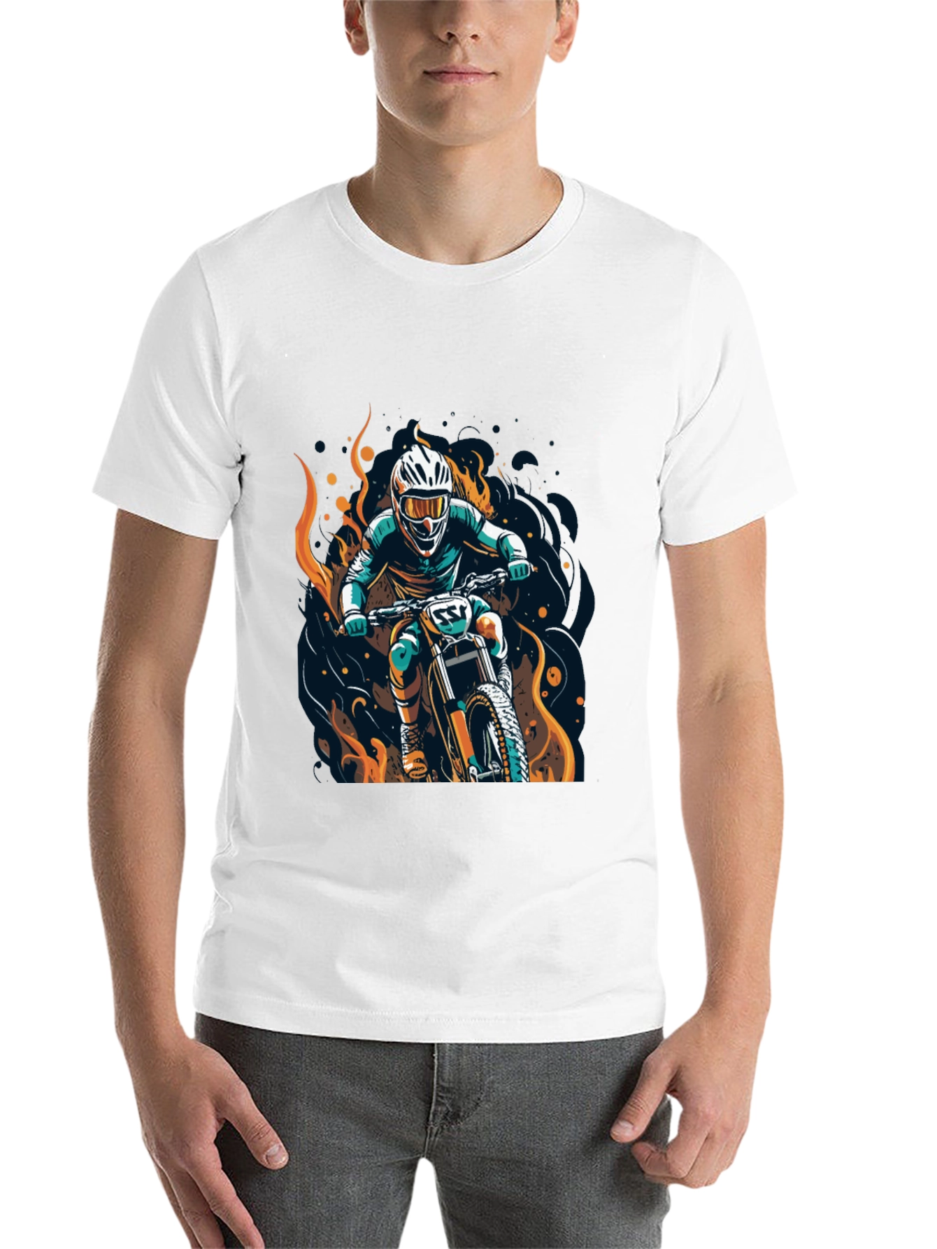 Black Motocross Rider Graphic Tee view 14