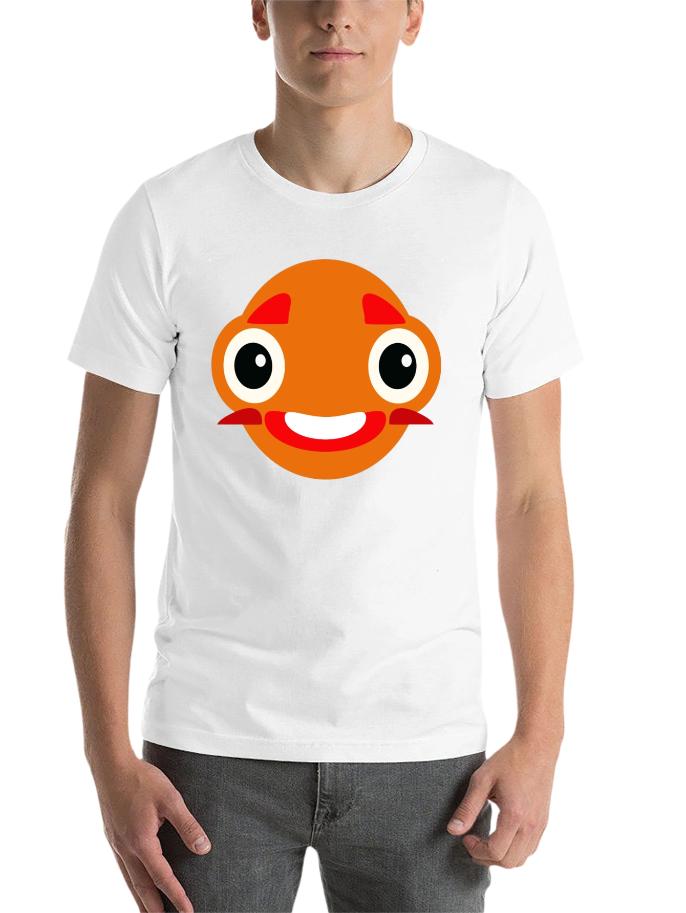 Black Funny Orange Face Black T-Shirt view 14