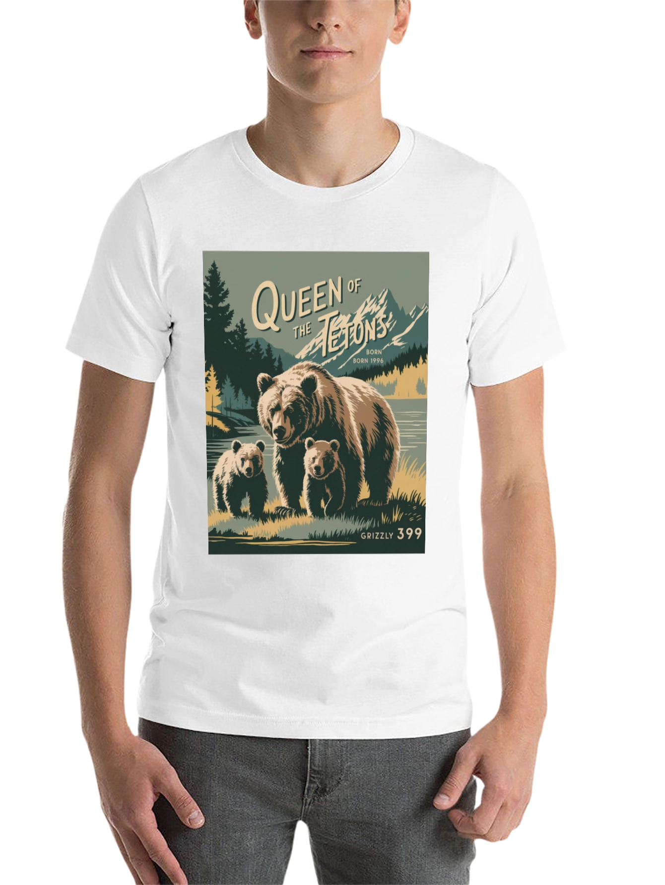 Black Queen of the Tetons Grizzly Bear T-Shirt view 14