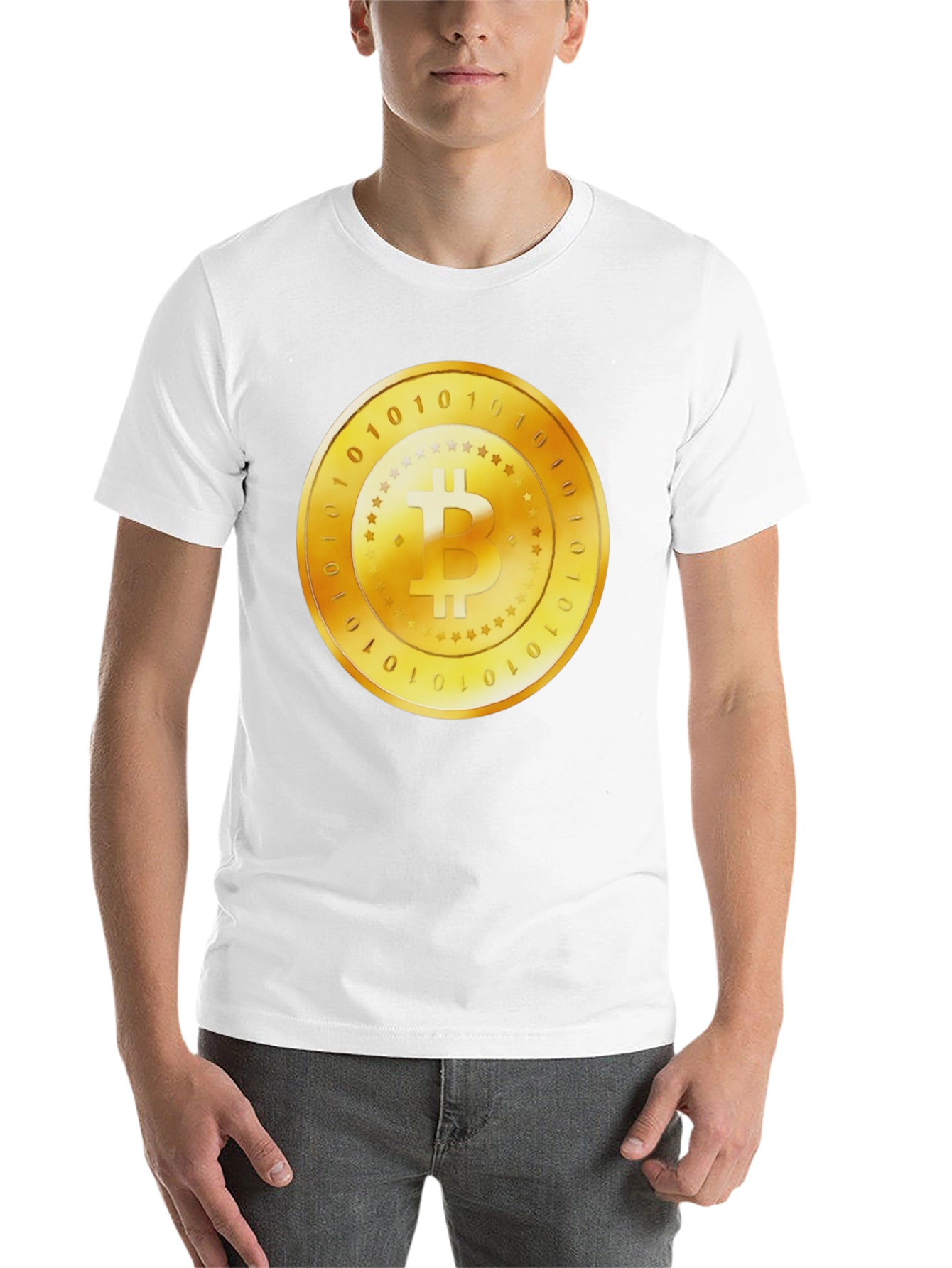 Black Bitcoin Gold Coin Graphic Black T-Shirt view 14